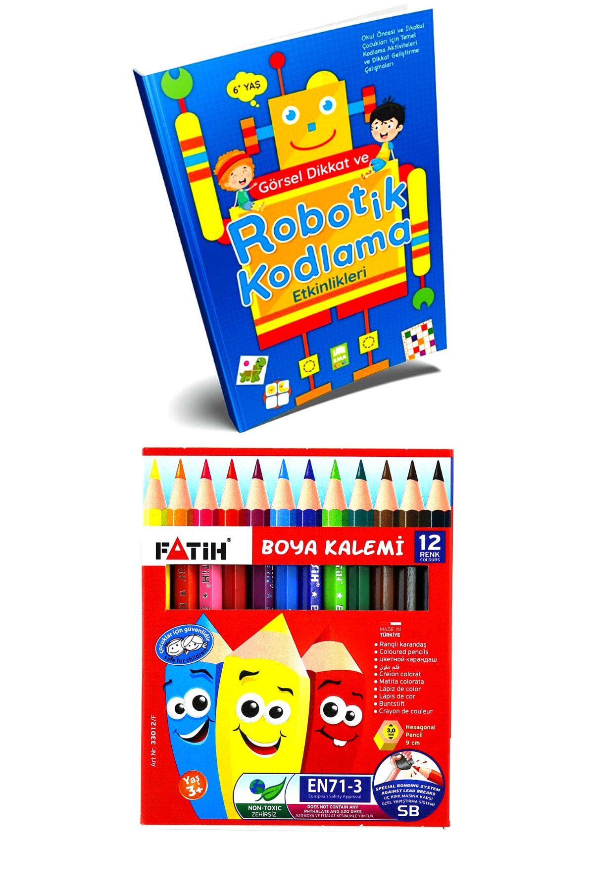 Fatih Robotik Kodlama & Kuru Boya Kalemi 12 Li
