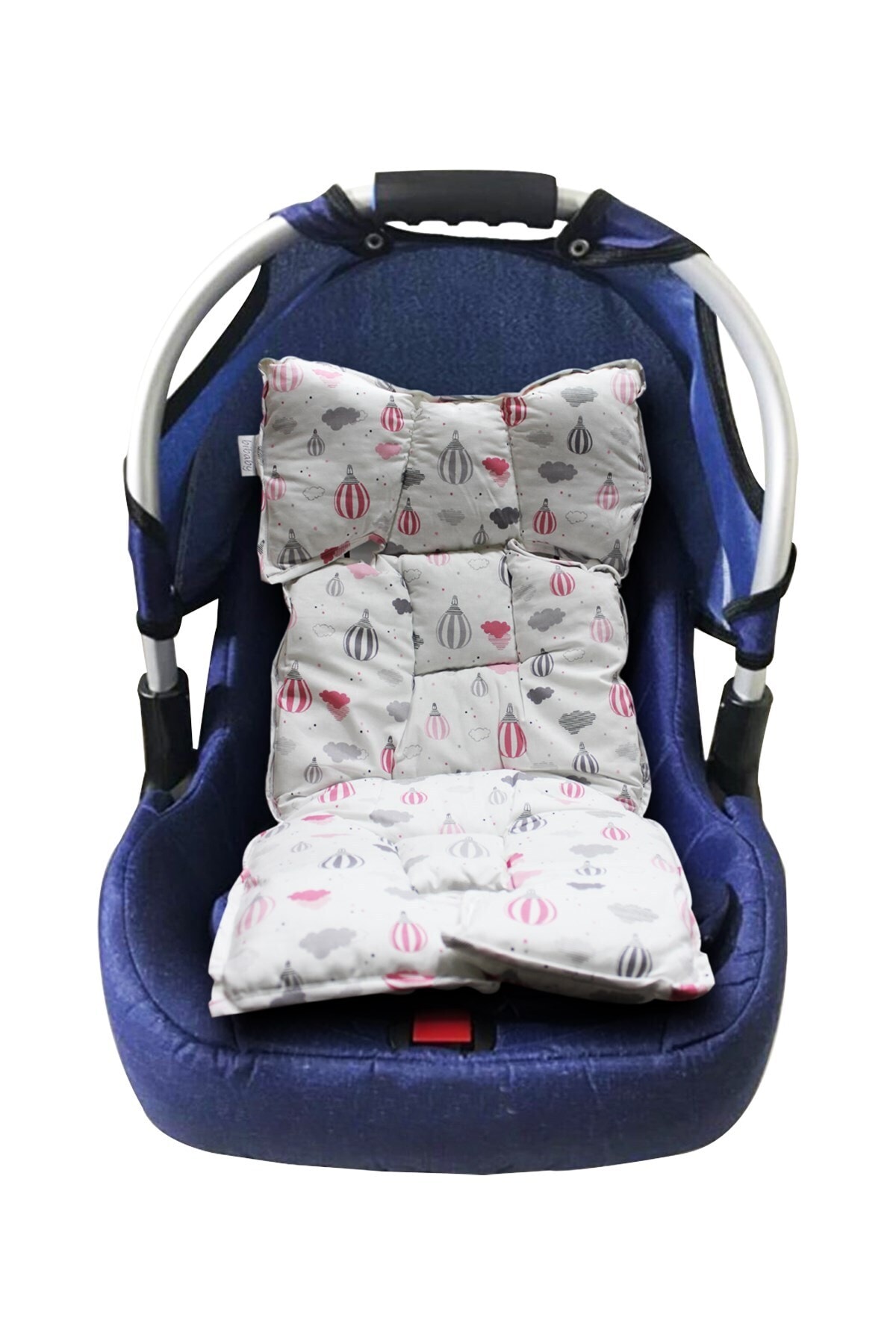 Bibaby Kız Erkek Bebek Hava Balonlu Puset Ve Oto Koltuğu Minderi Pembe
