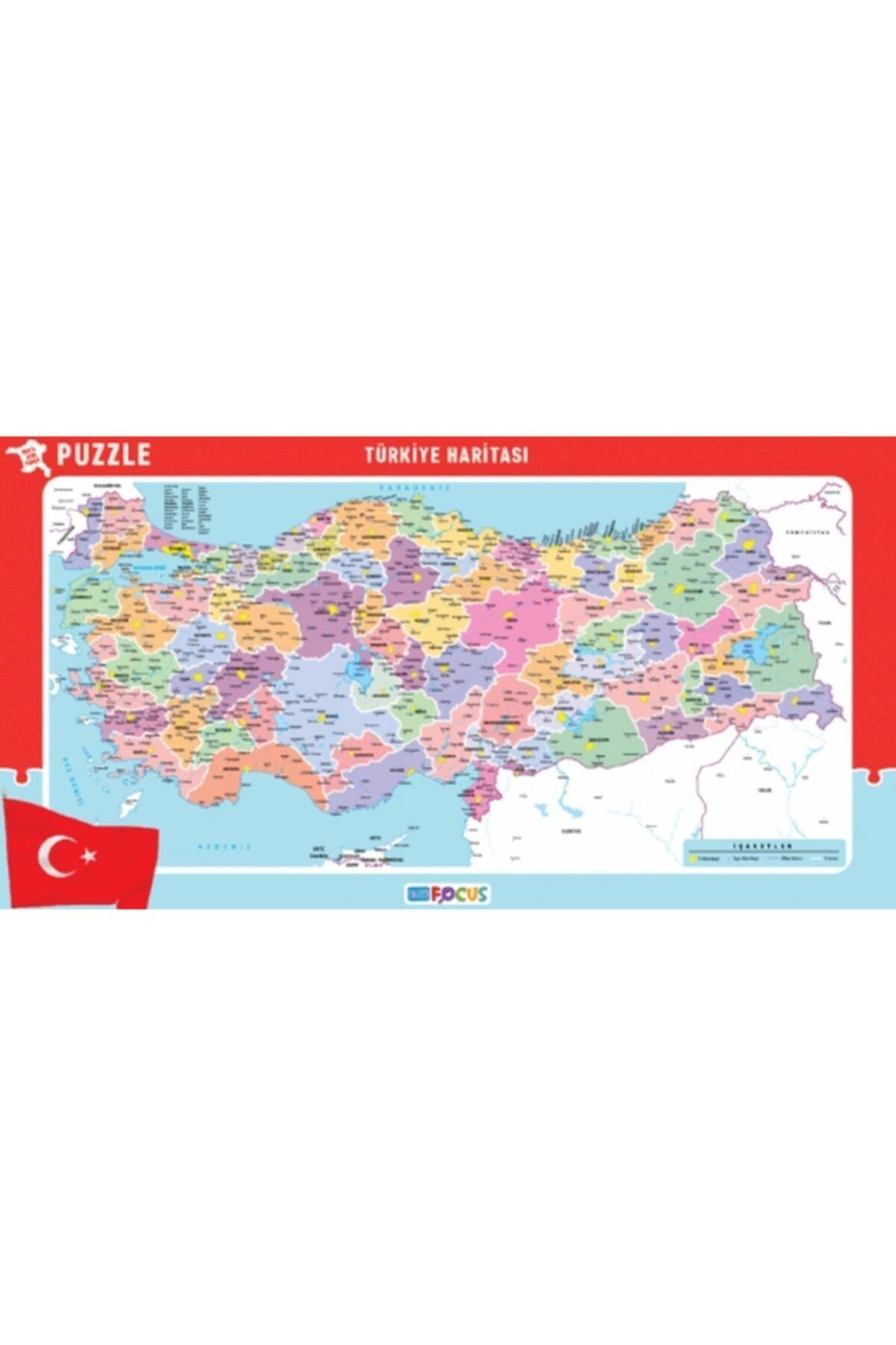 Blue Focus Büyük Boy Türkiye Haritası - Frame Puzzle