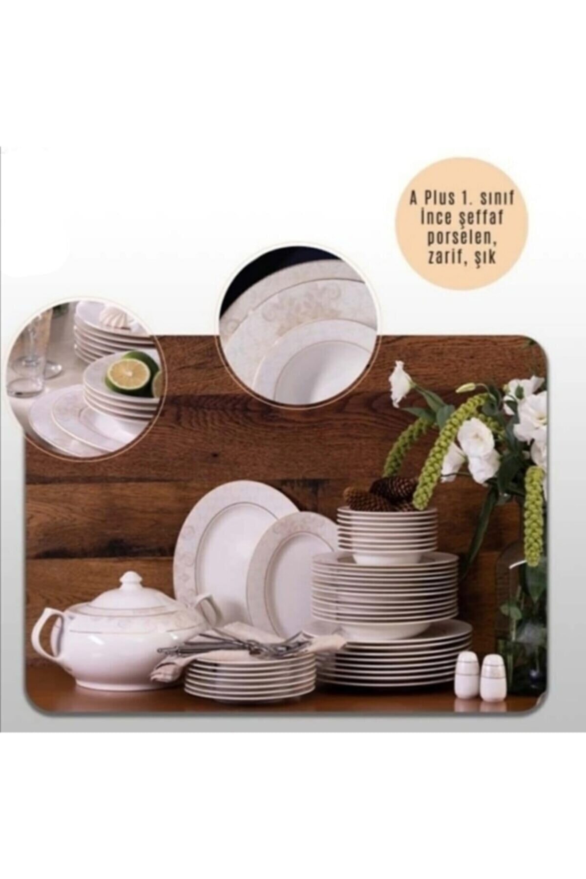 Güral Porselen 57 Parça Yemek Takımı Gold Serisi