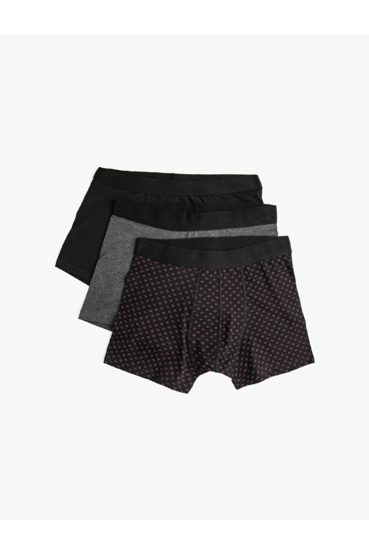 Koton Erkek Siyah Desenli Boxer 2KLM91312MK