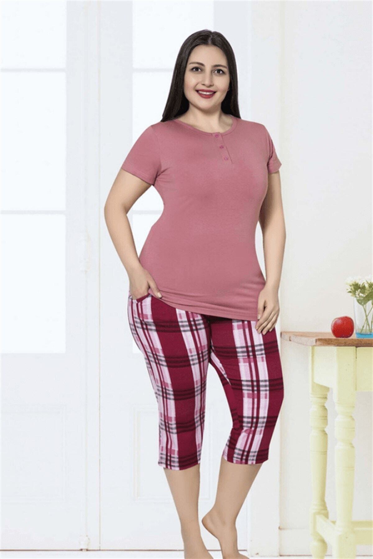 Aydoğan 8644 Modal Kadın Kısa Kol Battal Pijama Takım