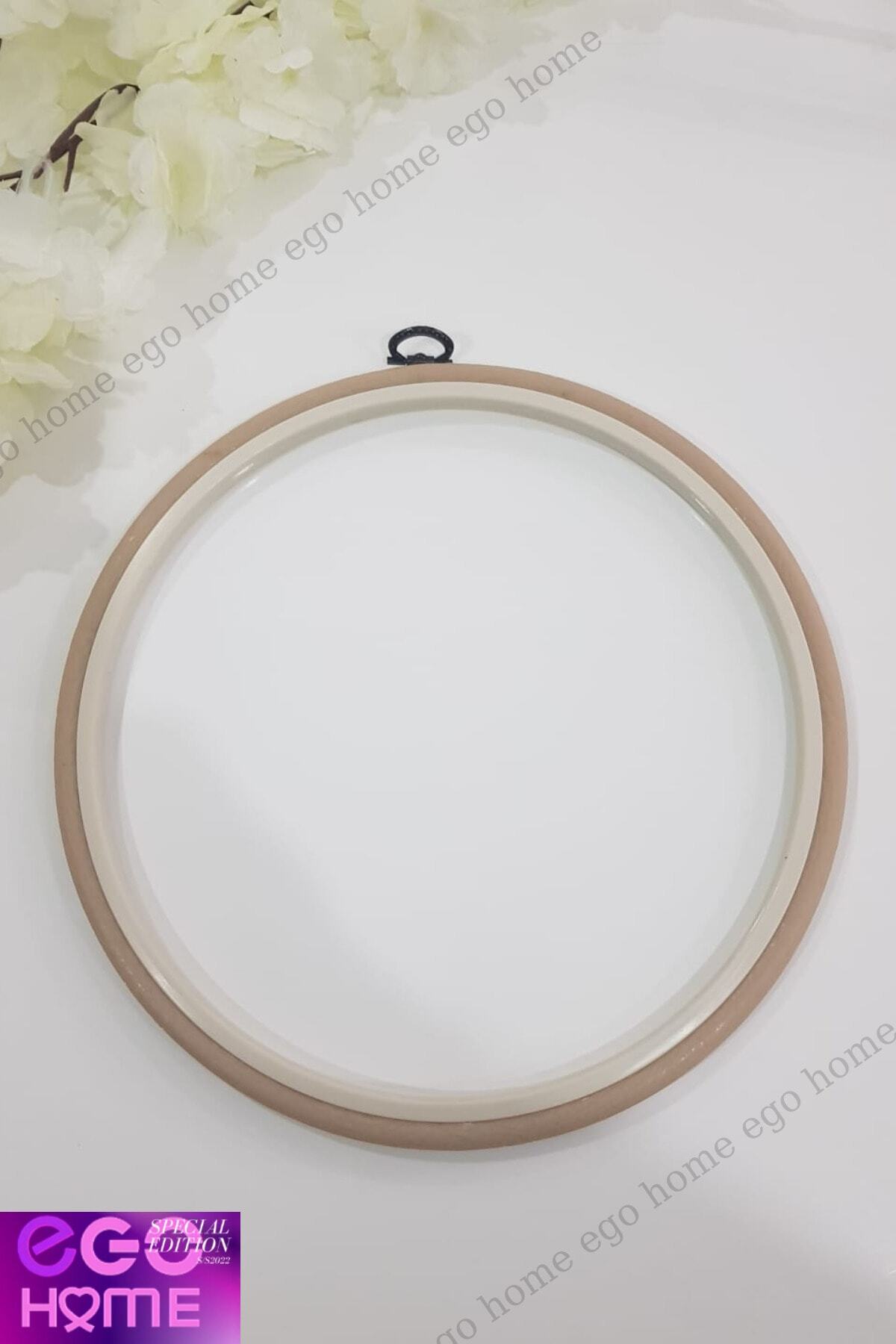 ego home Nurge Pano Kasnağı Ahşap Görünümlü Bej Yuvarlak No 5 Kasnak