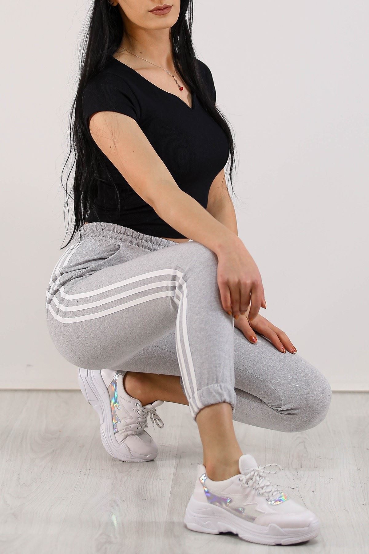 atabay Şeritli Eşofman Altı Gri - 5303.1348.