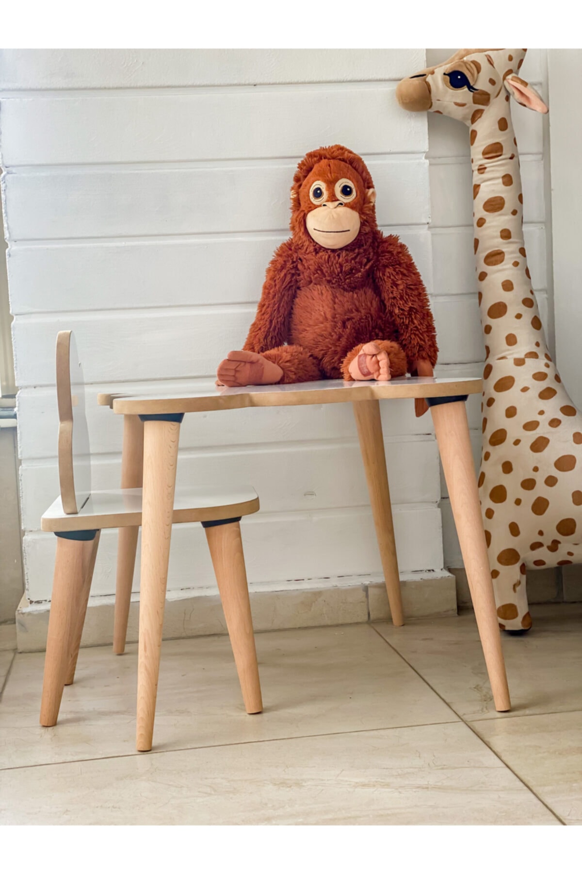 WoodBabyStore Montessori Bulut Aktivite Masa Sandalye 1+1