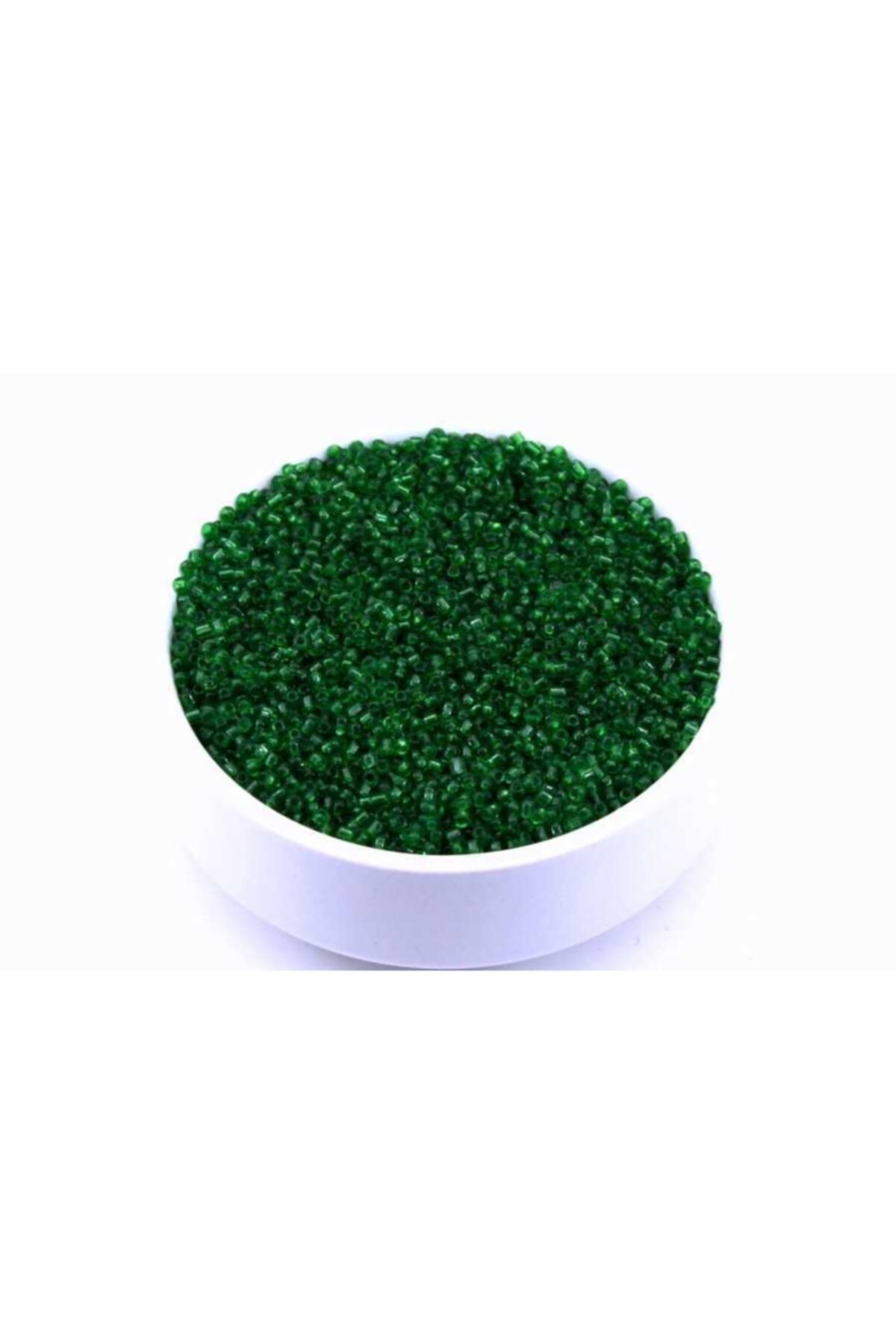 YF STORE 100 Gram - Küçük Boy Kum Boncuğu, 1.5 Mm, Takı Yapım Boncuğu, Şeffaf Çimen Yeşil Renk, K44
