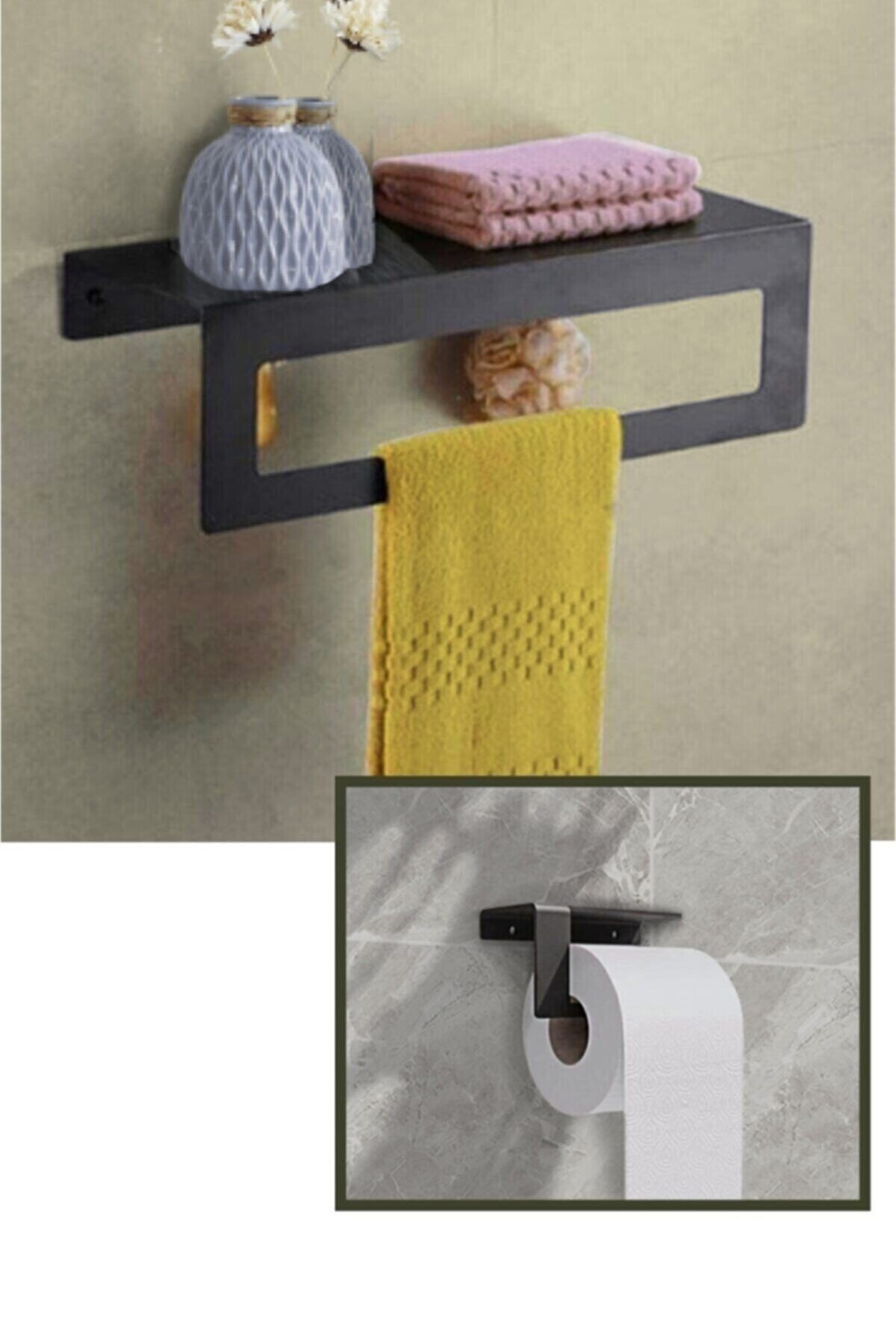 kraker Metal Banyo Havlu Askılığı ve Tuvalut Kağıdı Askılığı