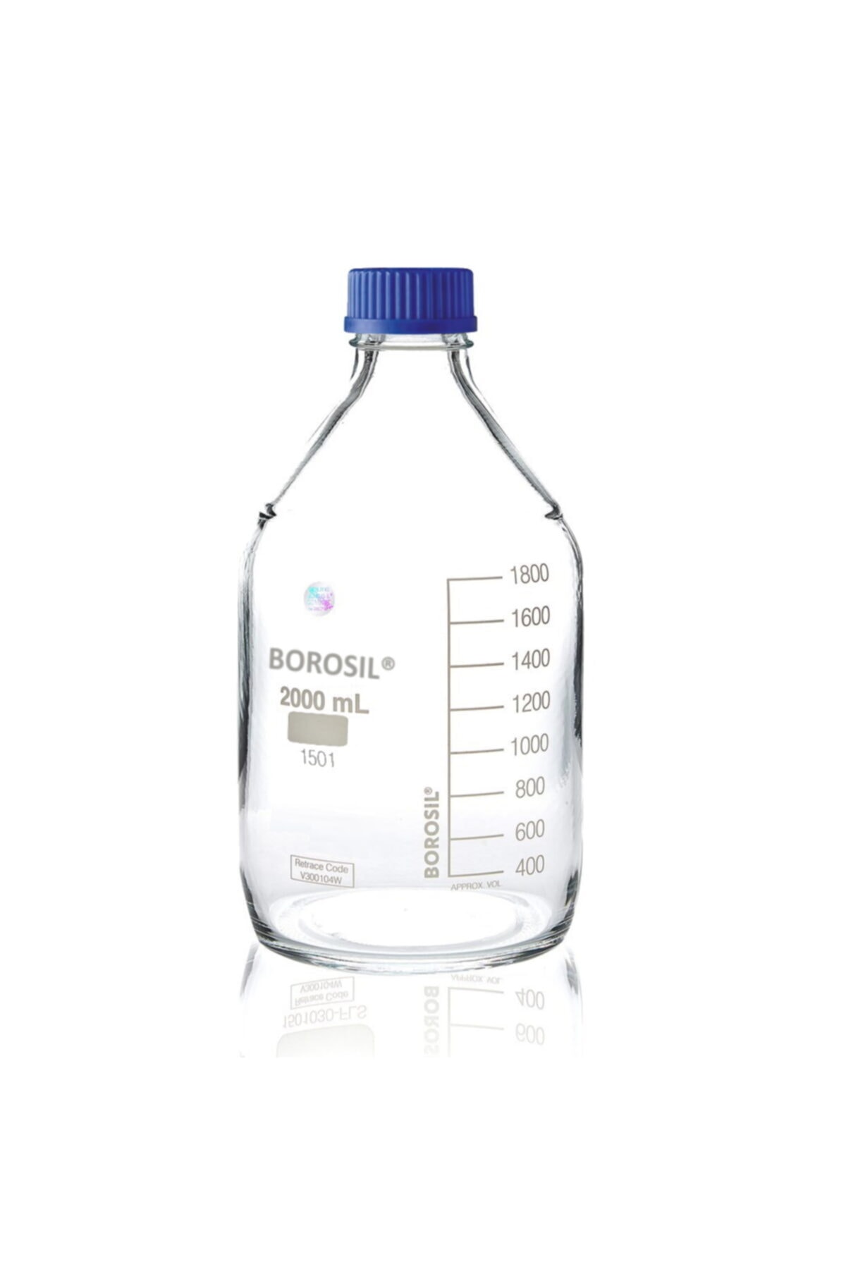 Borosil Cam Otoklav Şişe - 2000 ml - - Vida Kapaklı -yüksek Kaliteli - 100% Ikat-1adet/paket