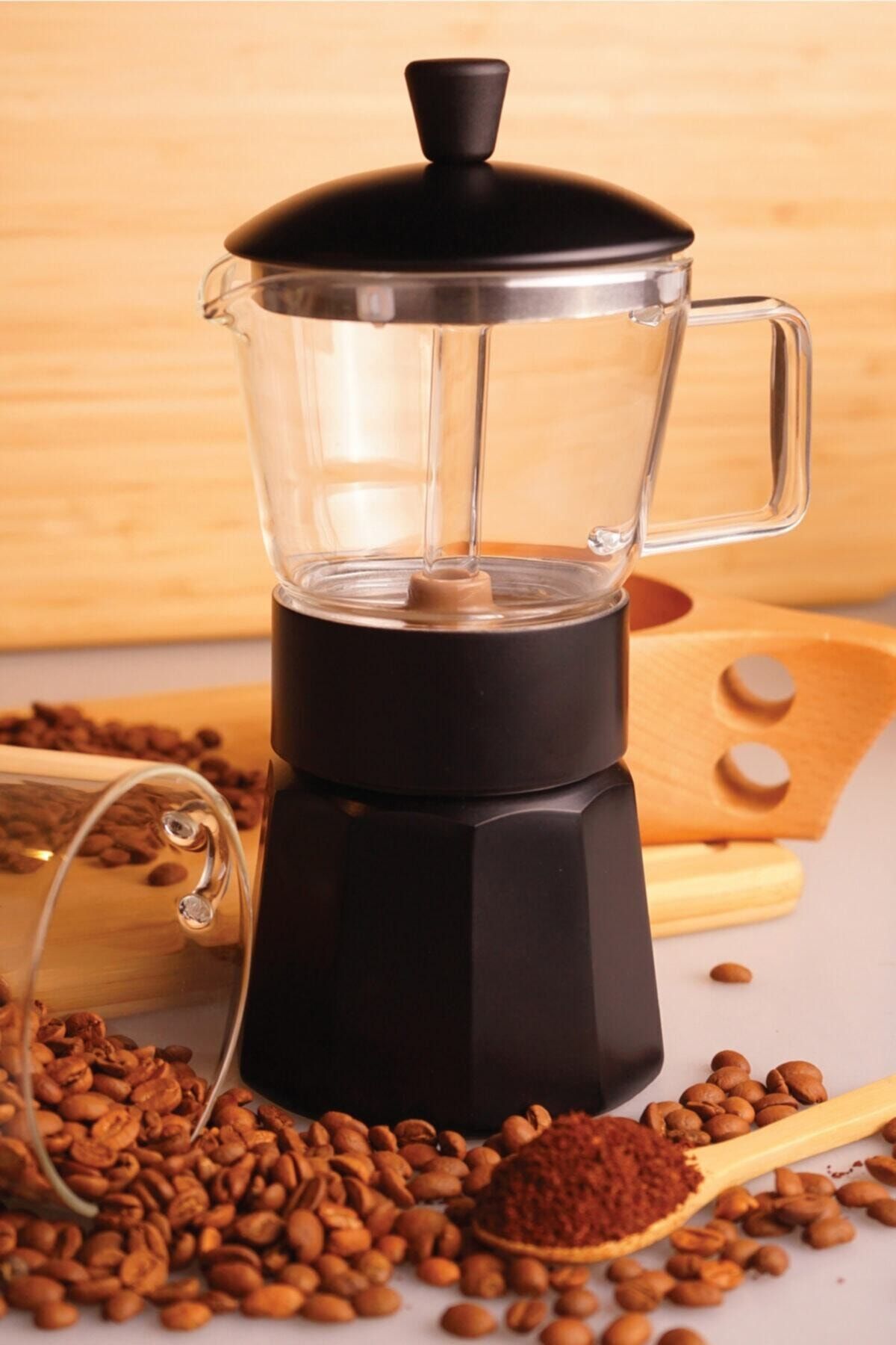 Taşev Stone - Cam Moka Pot 9 Fincan