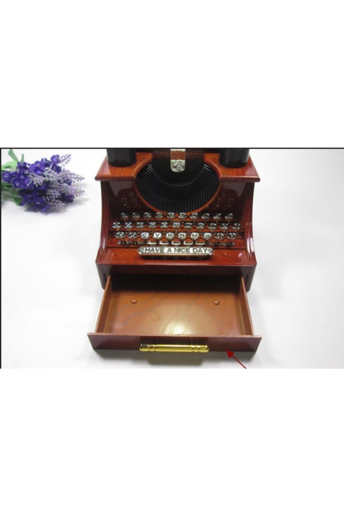 KAYAMU Daktilo Şeklinde Takı Çekmeceli Müzik Kutusu