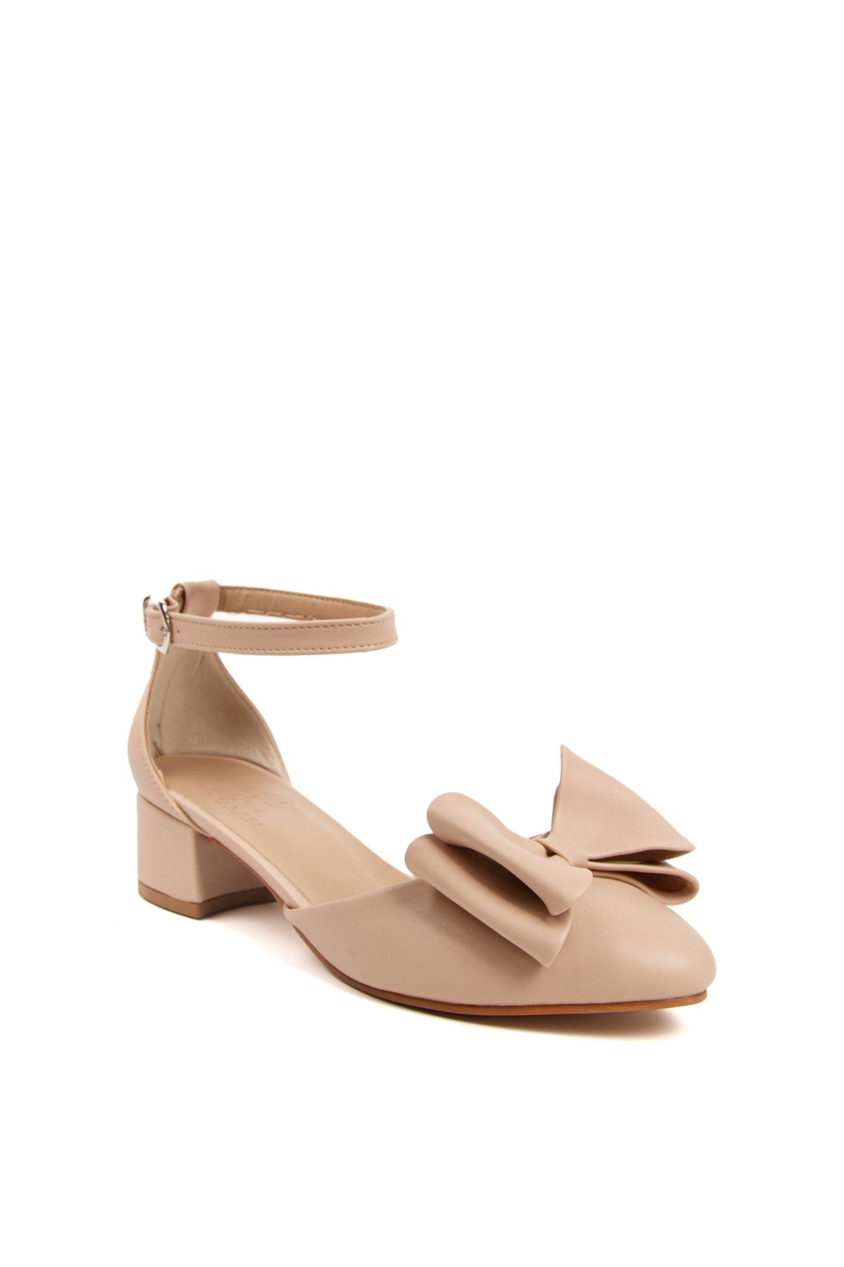 Mitto Women s Nude Summer Bow Low Heeled Shoes Trendyol