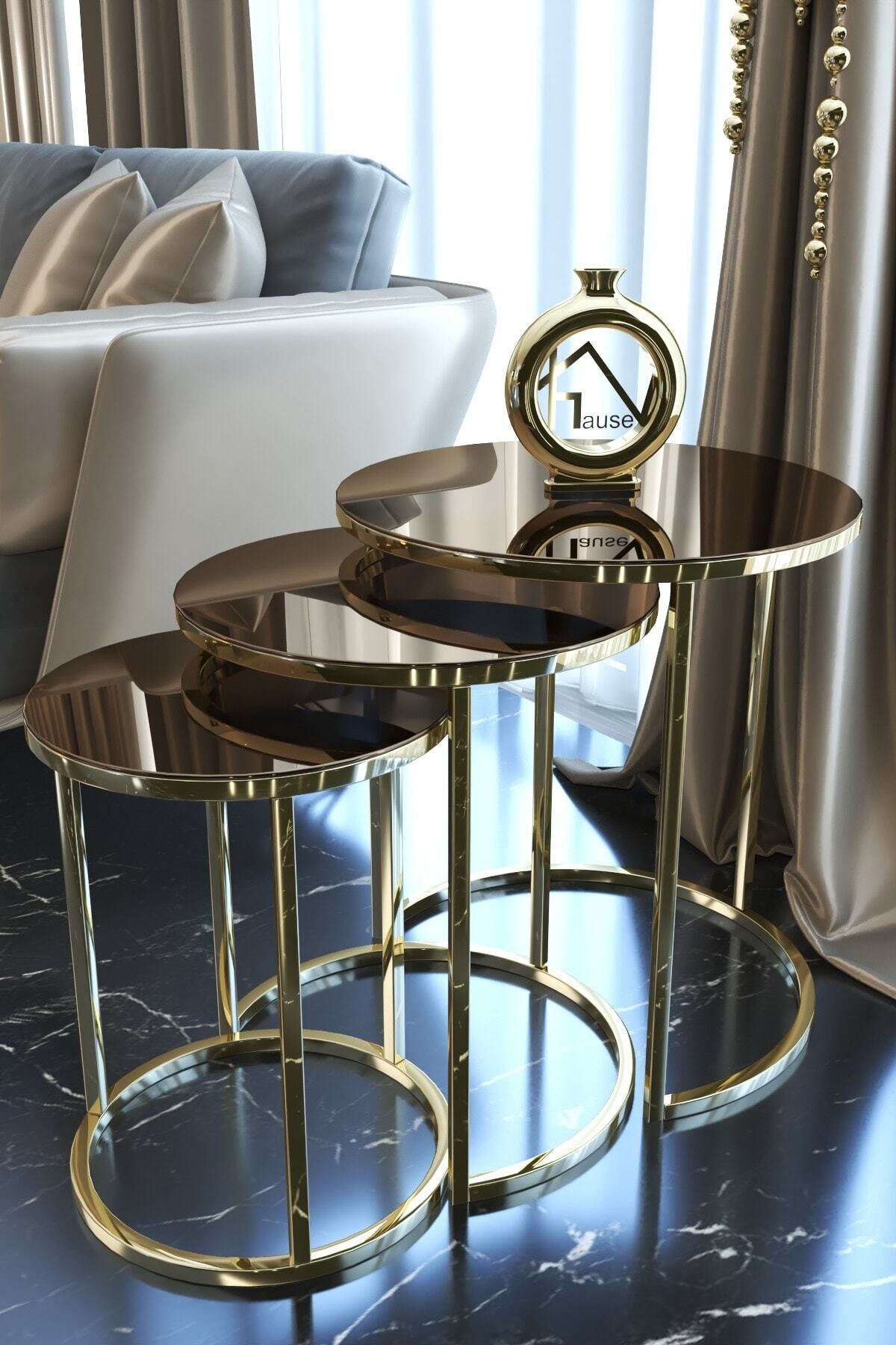 ARDHOUSE C Metal Gold Zigon Sehpa