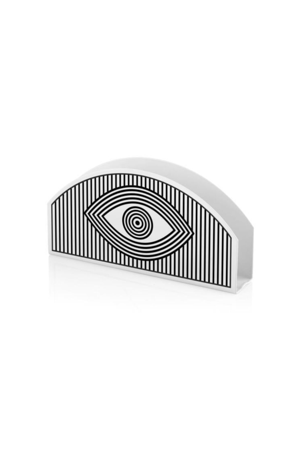 The Mia Beyaz Çizgili Oval Peçetelik 16x8cm