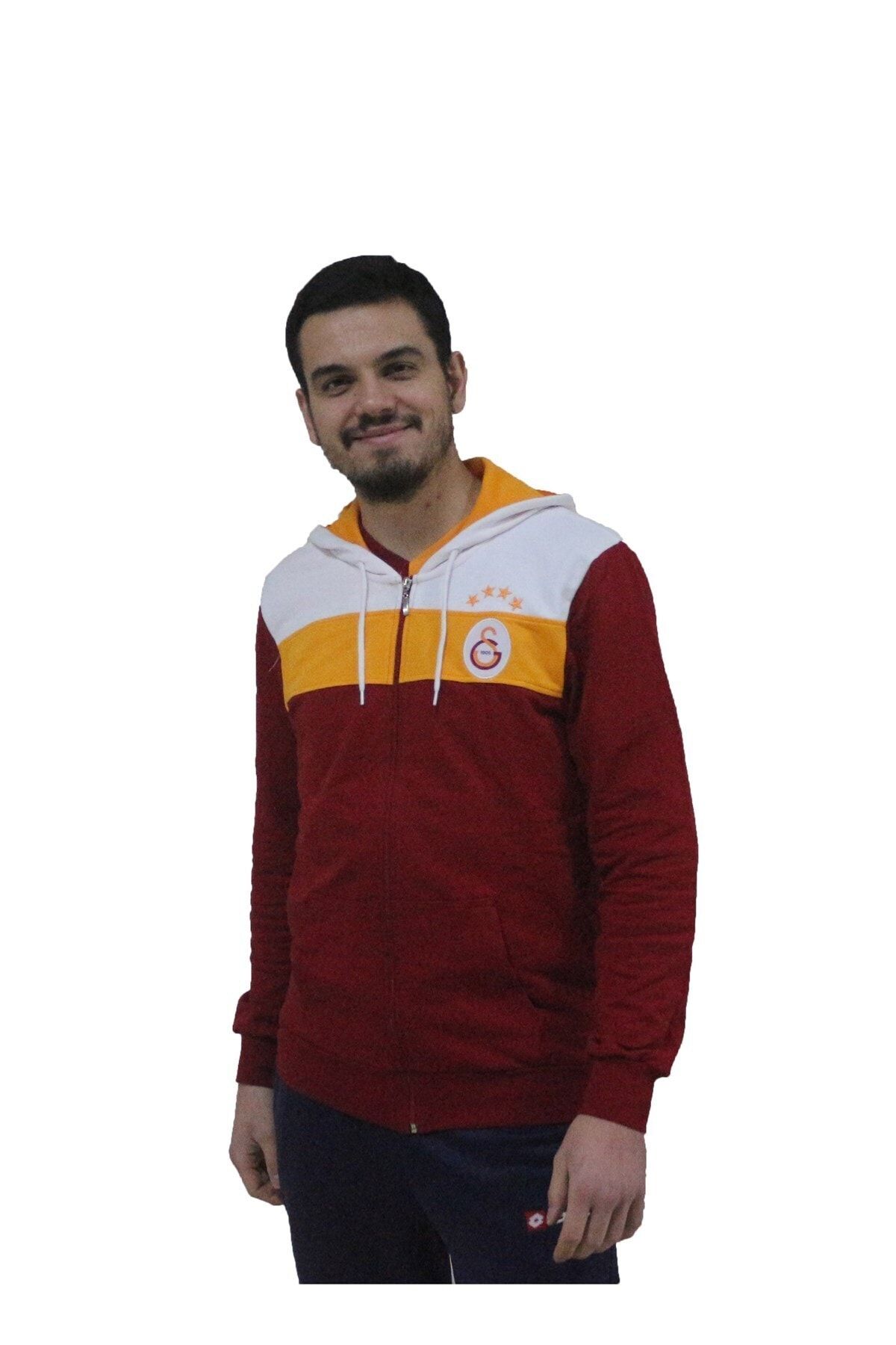 Galatasaray Lisanslı Fermuarlı Beyaz Sweatshirt