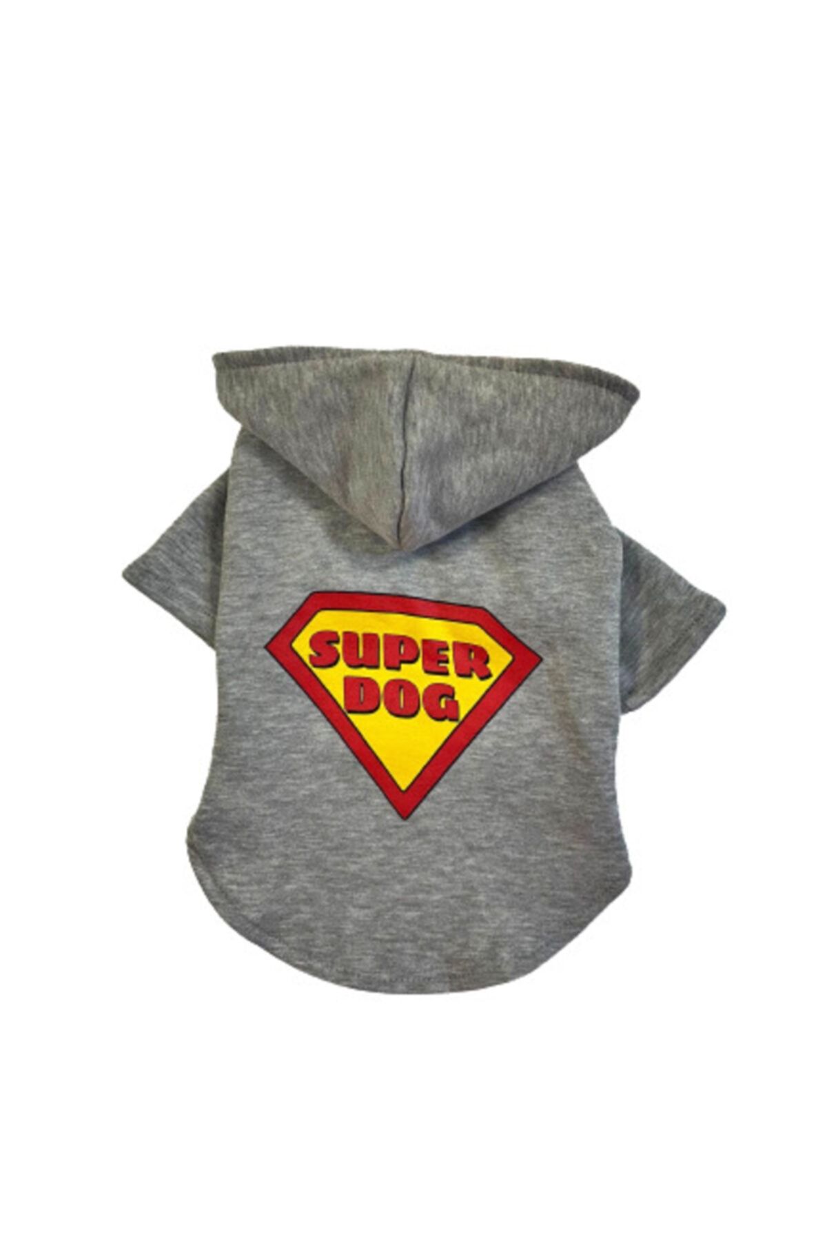 Buddy Store Kedi Köpek Kıyafeti & Elbisesi Kapüşonlu Sweat Model Gri Superdog [ L Beden ]