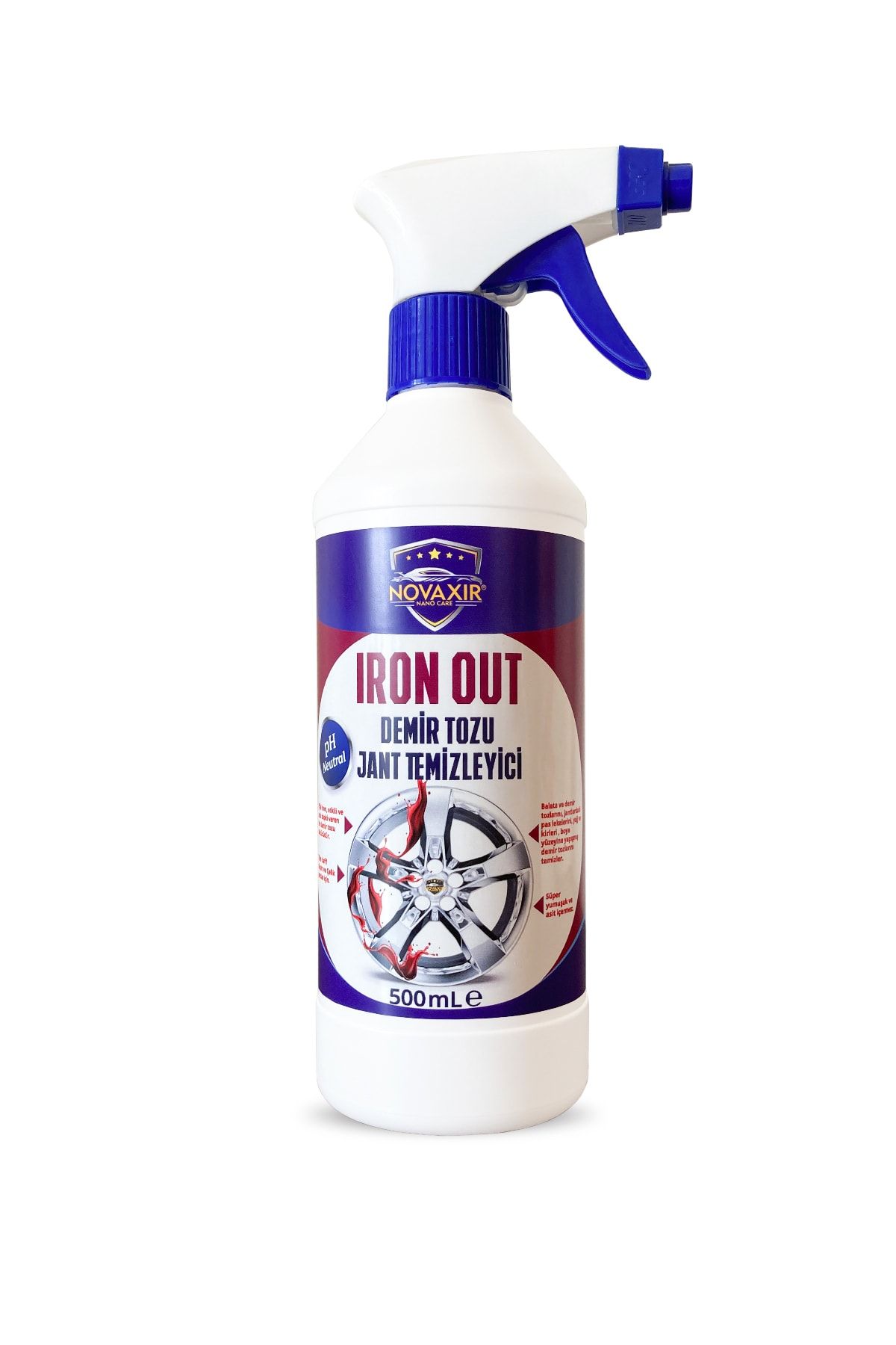 novaxir Iron Out Demir Tozu Jant Temizleyici, Ph Nötr, 500 Ml Nvır500, Konsantre, Yüksek Kalite
