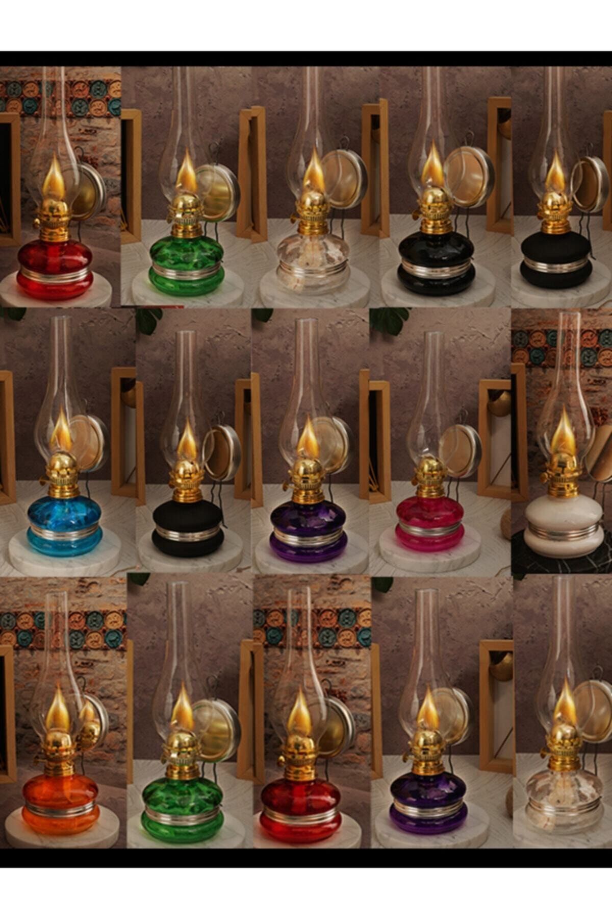 Oilight 15 Adet 1 Koli Büyük Boy Nostalgia Serisi Gaz Lambası No:14 Karışık Renk