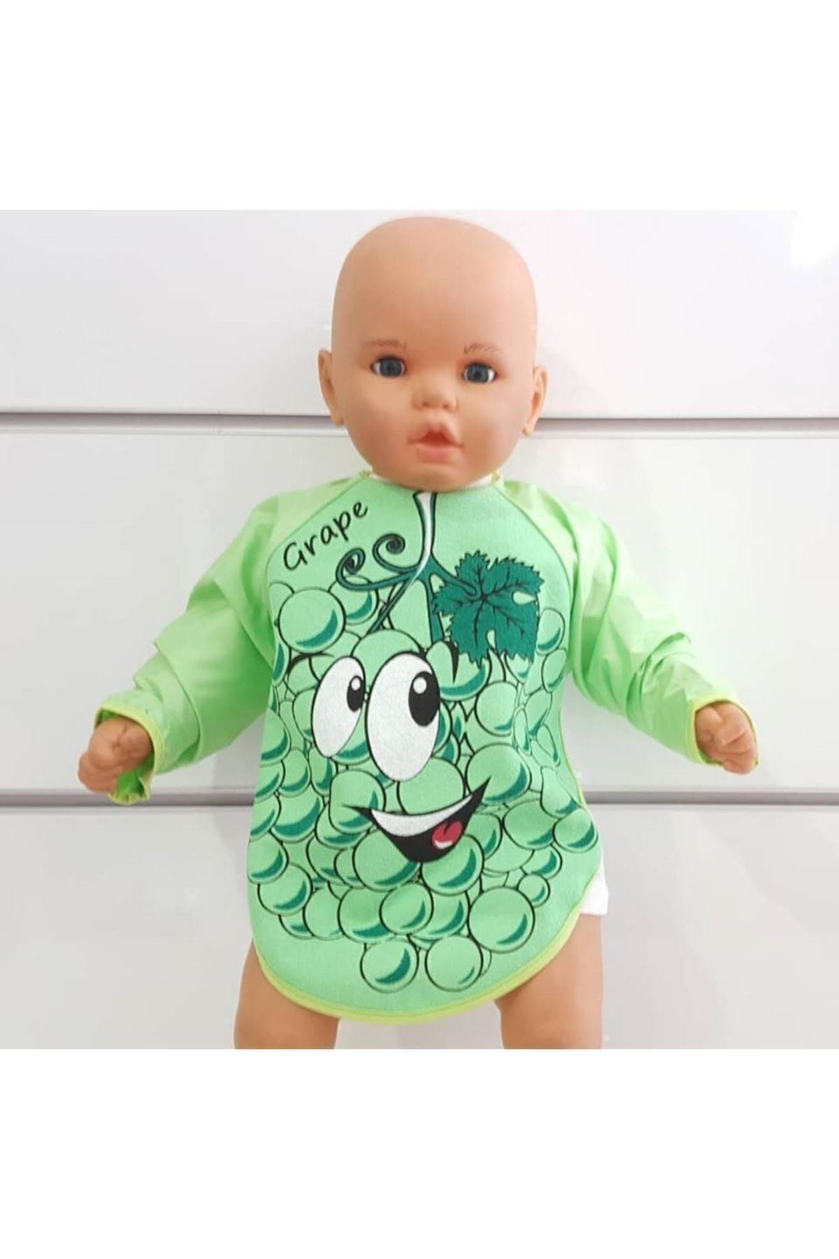 Önlük Üzüm Desenli Su Geçirmez Uzun Kollu