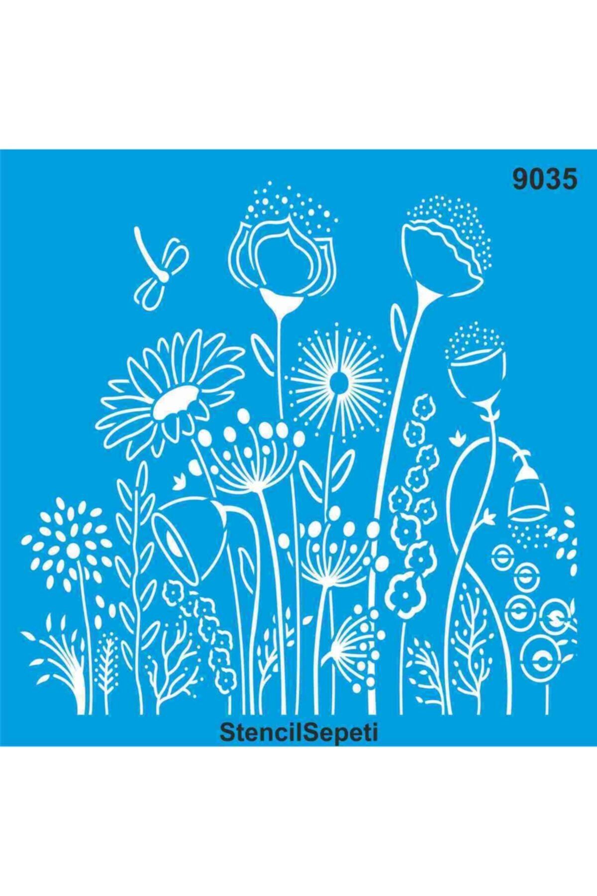 STENCİL SEPETİ Şablon Çiçek Deseni 9035 30×30 Cm