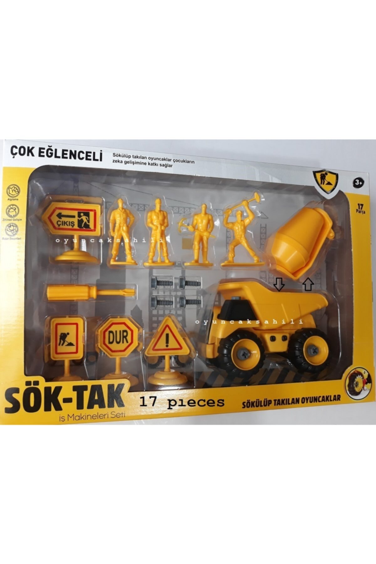 OYUNCAKSAHİLİ Söktak Kamyon Beton Mikseri Inşaat Seti 17 Parça Değiştirilen Parçalar