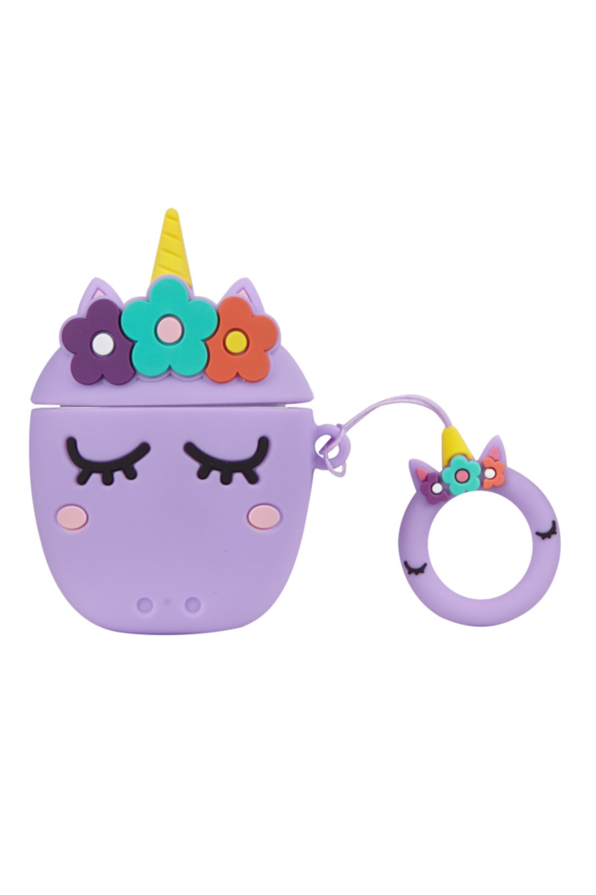 Aksesuarkolic Airpods 1. Ve 2. Nesil Unicorn Sleepy Violet Kılıfı  Uyumlu