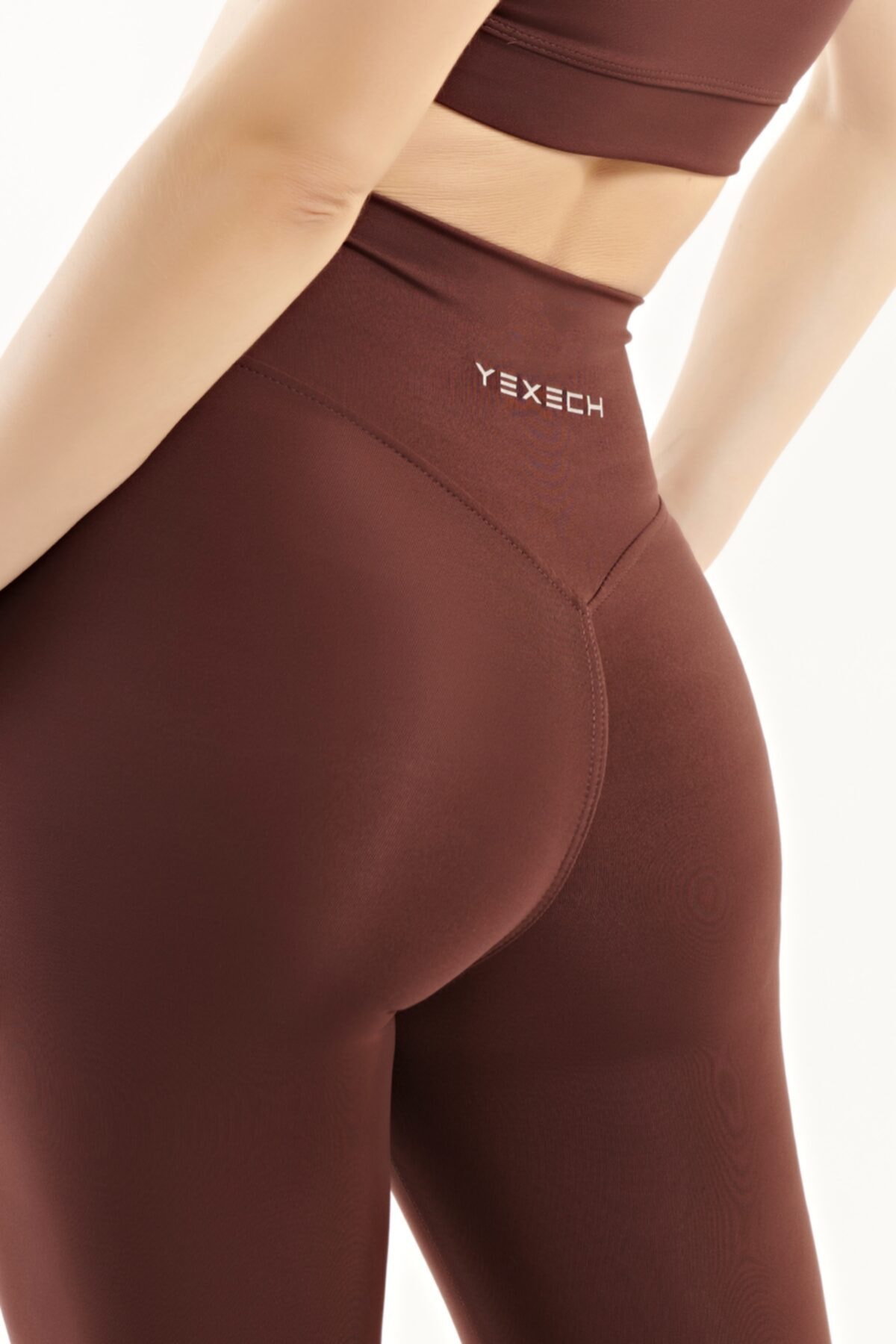 yexech Kadın Pushup Spor Tayt - Kahve - Connection Series Leggings