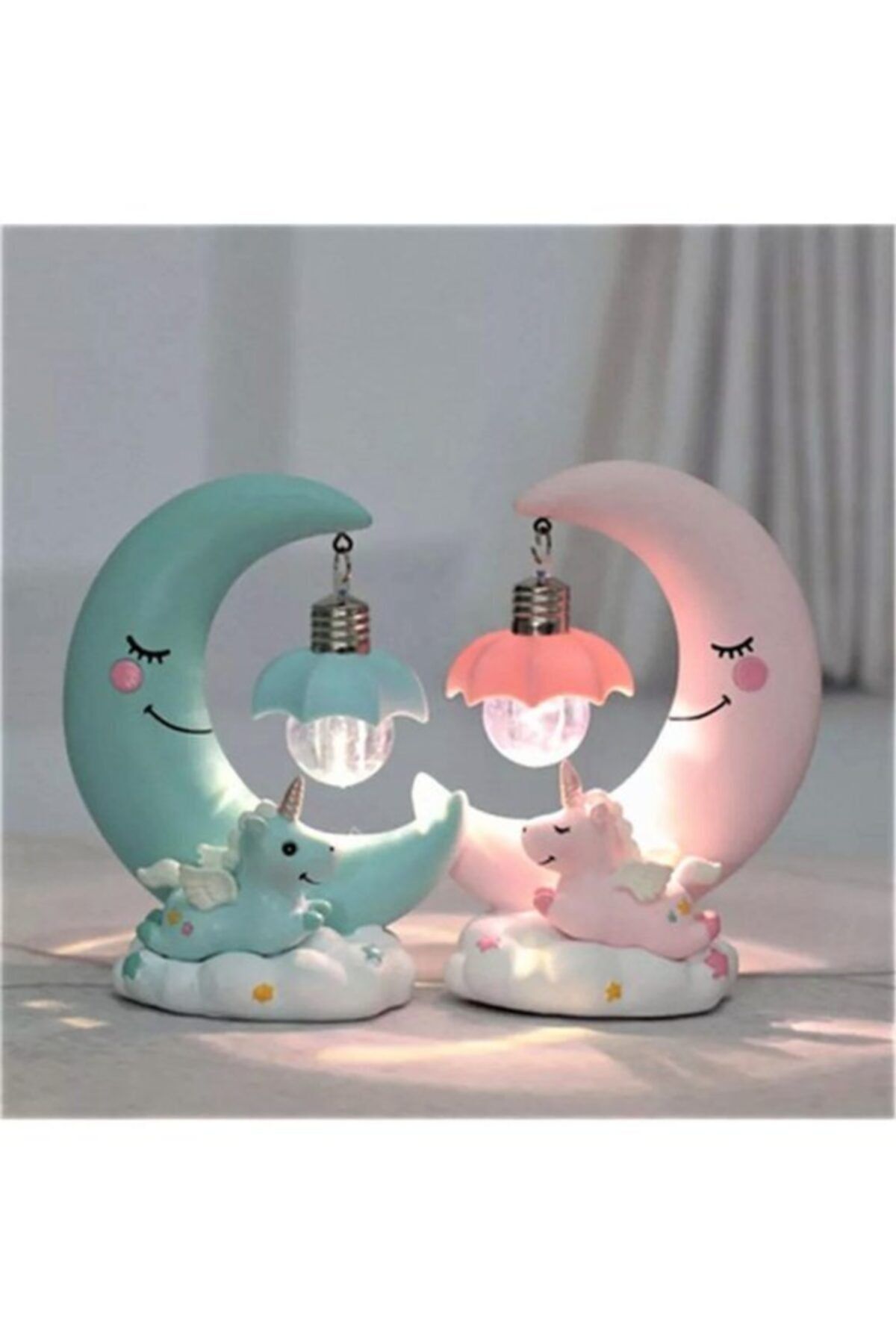 LilamLed Ay Dede Temalı Unicorn Masa Üstü Gece Lambası