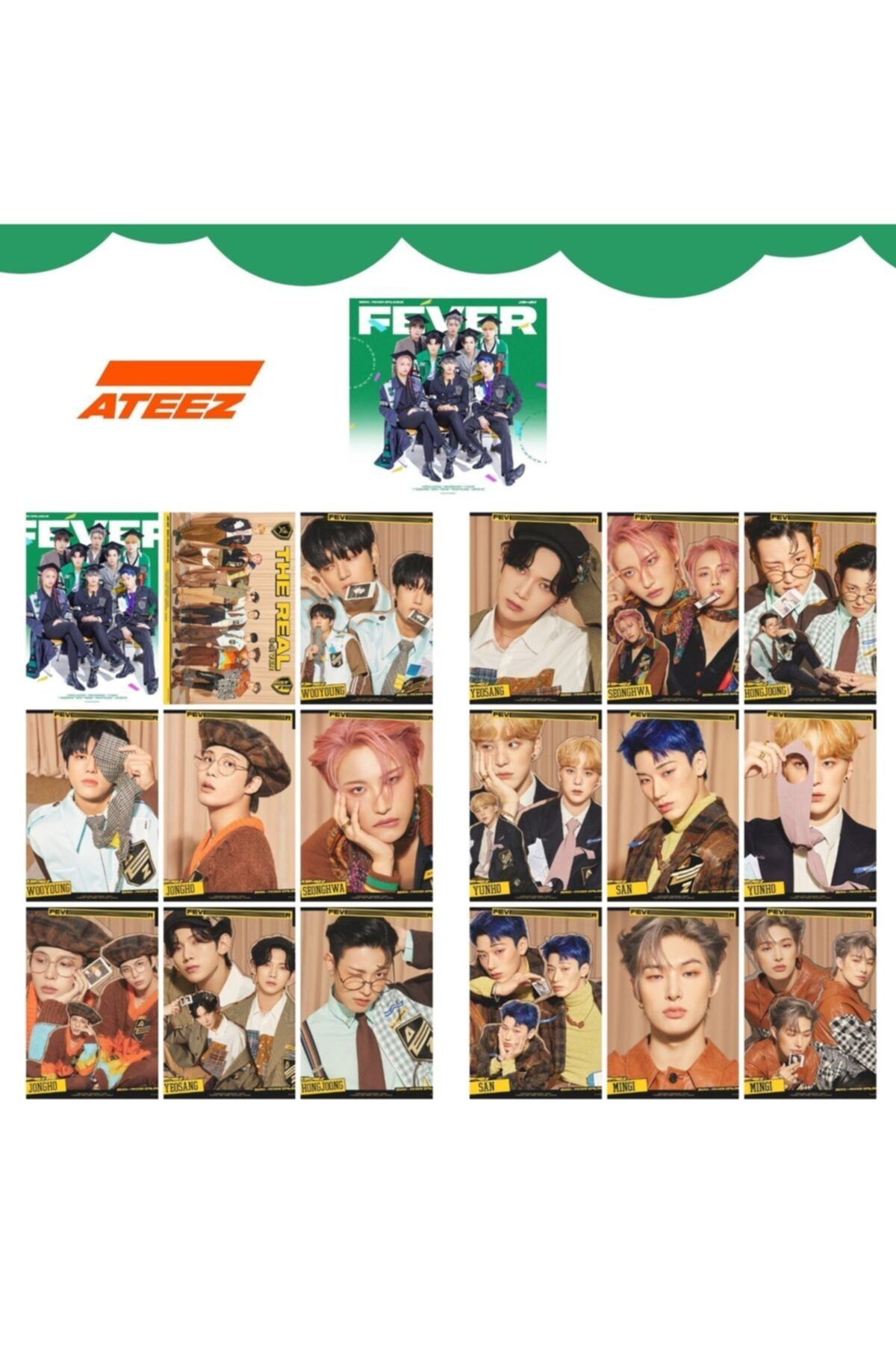Kpop Dünyasi Ateez '' Zero : Fever Epilogue '' Fotokart Seti