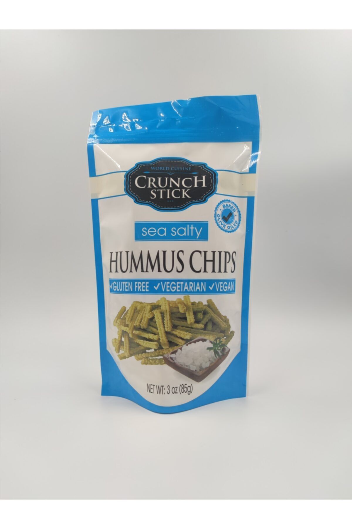 CRUNCH STICK Deniz Tuzlu Glutensiz Vegan Vejetaryen Humus Cips