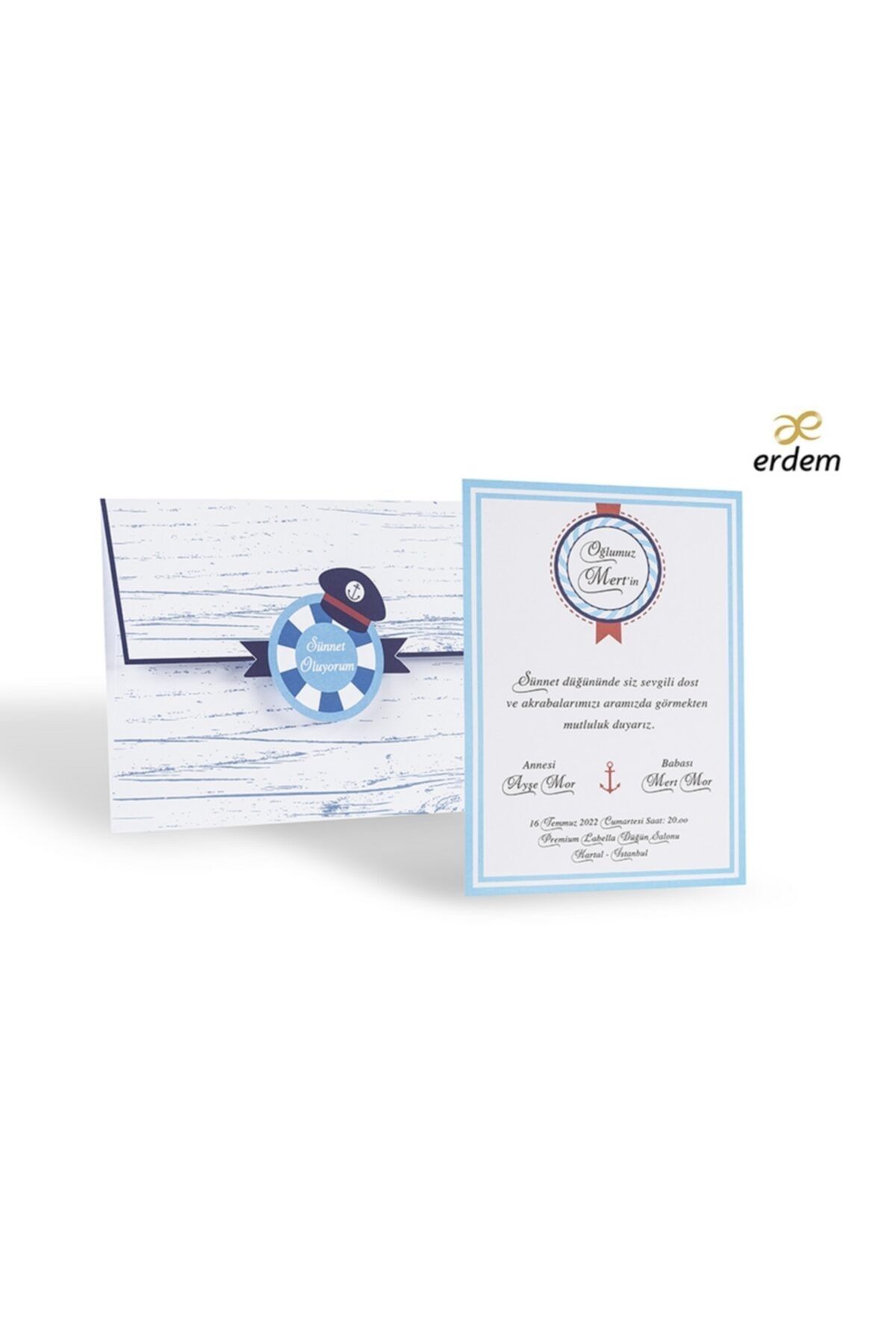 Erdem Sünnet Davetiyesi 80974 ( 50 Adet )
