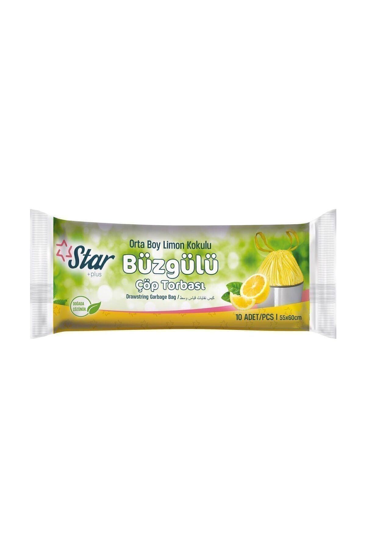 Star Büzgülü Çöp Poşeti / Torbası Orta Boy 55x60 - Limon Kokulu Fma06038