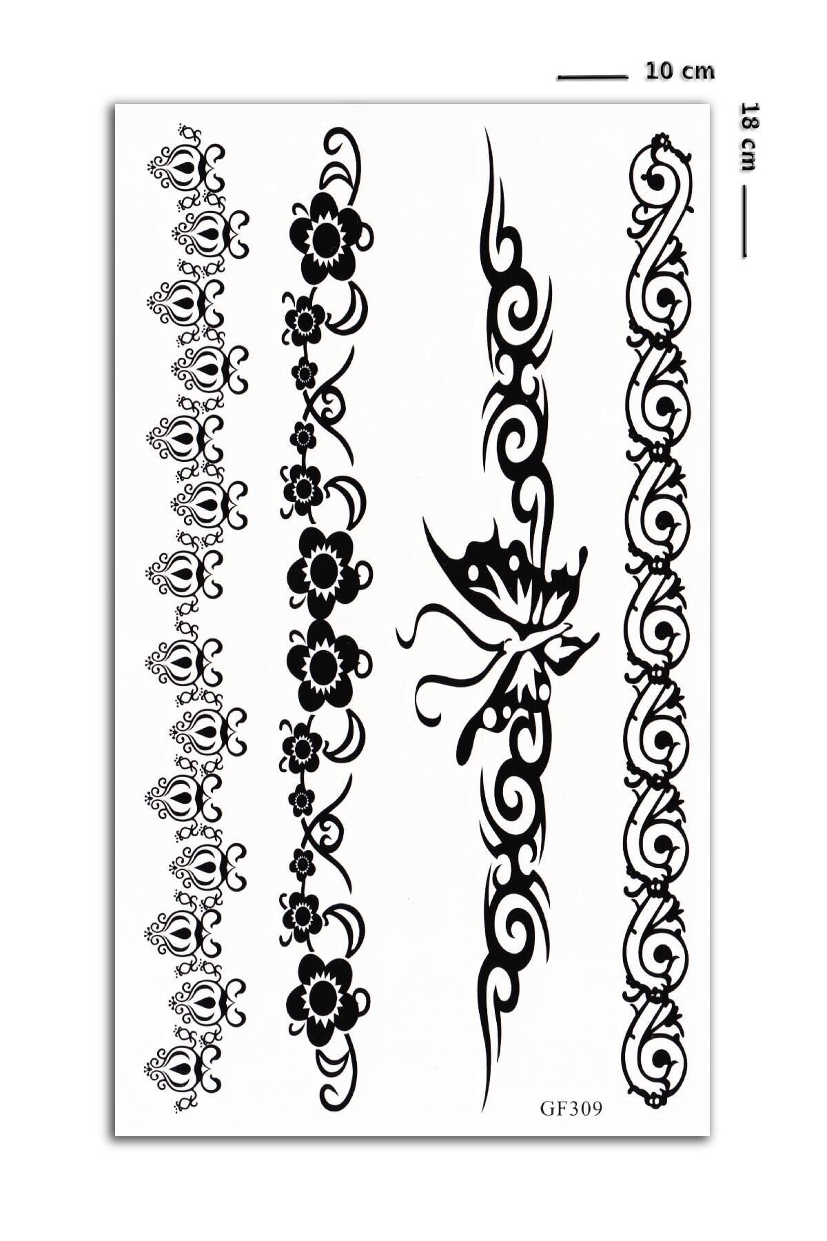 BP Tattoo Kelebek Motifli Bileklik Geçici Dövme