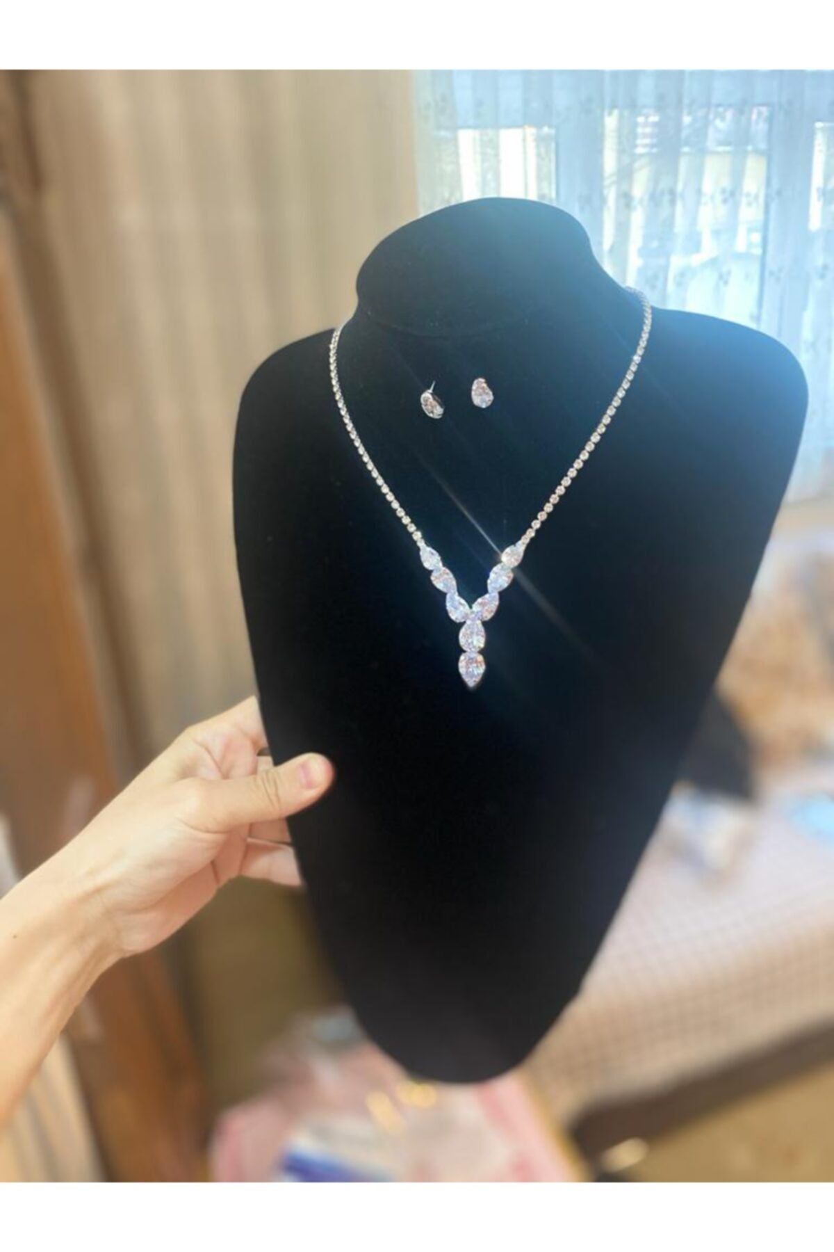 Yağmur Aksesuar ve Takı dünyası Damla Model Zirkon Taşlı Abiye Set
