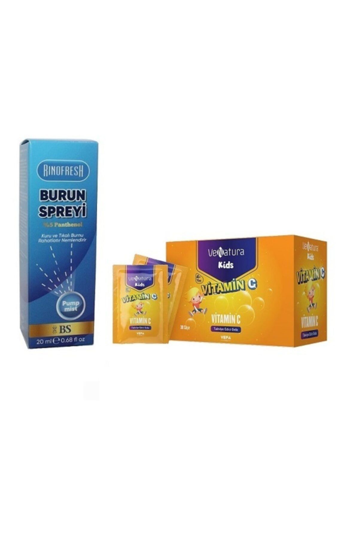 RINOFRESH Panthenol Burun Spreyi 20 Ml + Çocuklar Için Kids C Vitamini 30 Saşe