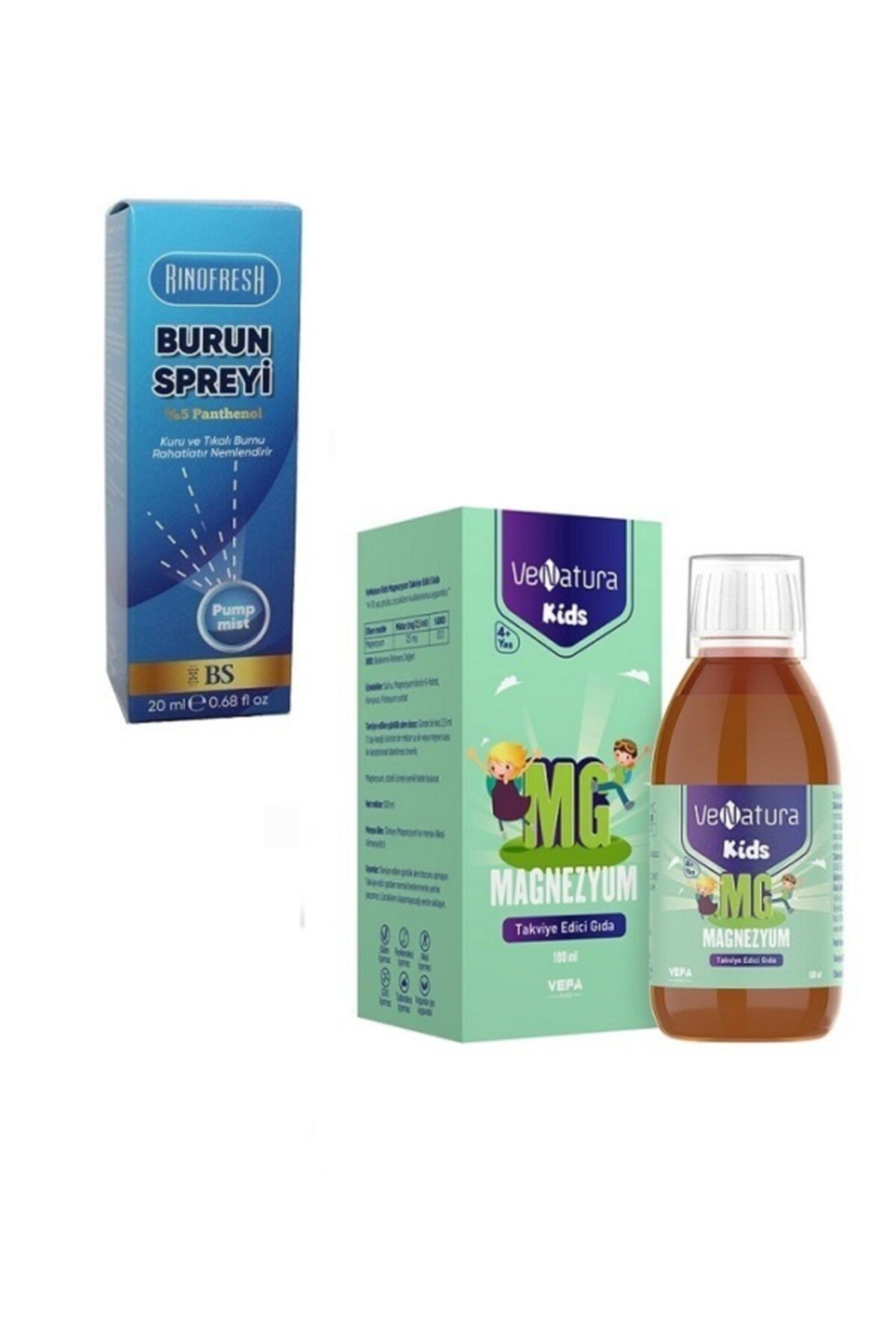 RINOFRESH Panthenol Burun Spreyi 20 Ml+ Çocuklar Için Magnezyum 100 Ml