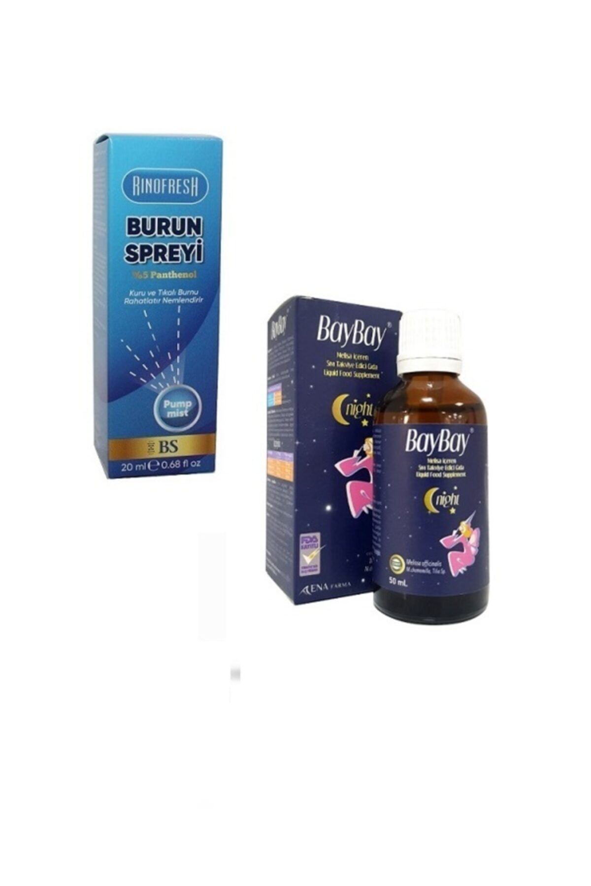 RINOFRESH Panthenol Burun Spreyi 20 Ml + Baybay Night Damla 50 Ml
