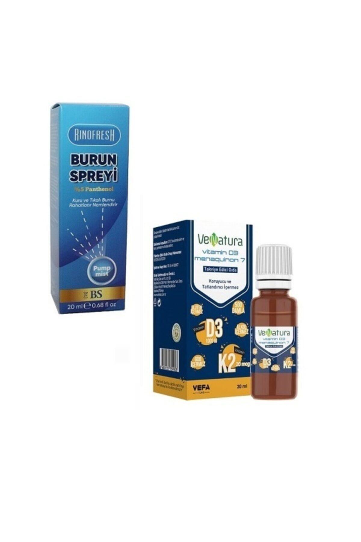 RINOFRESH Panthenol Burun Spreyi 20 Ml + Vitamin D3 K2 Damla 20 Ml