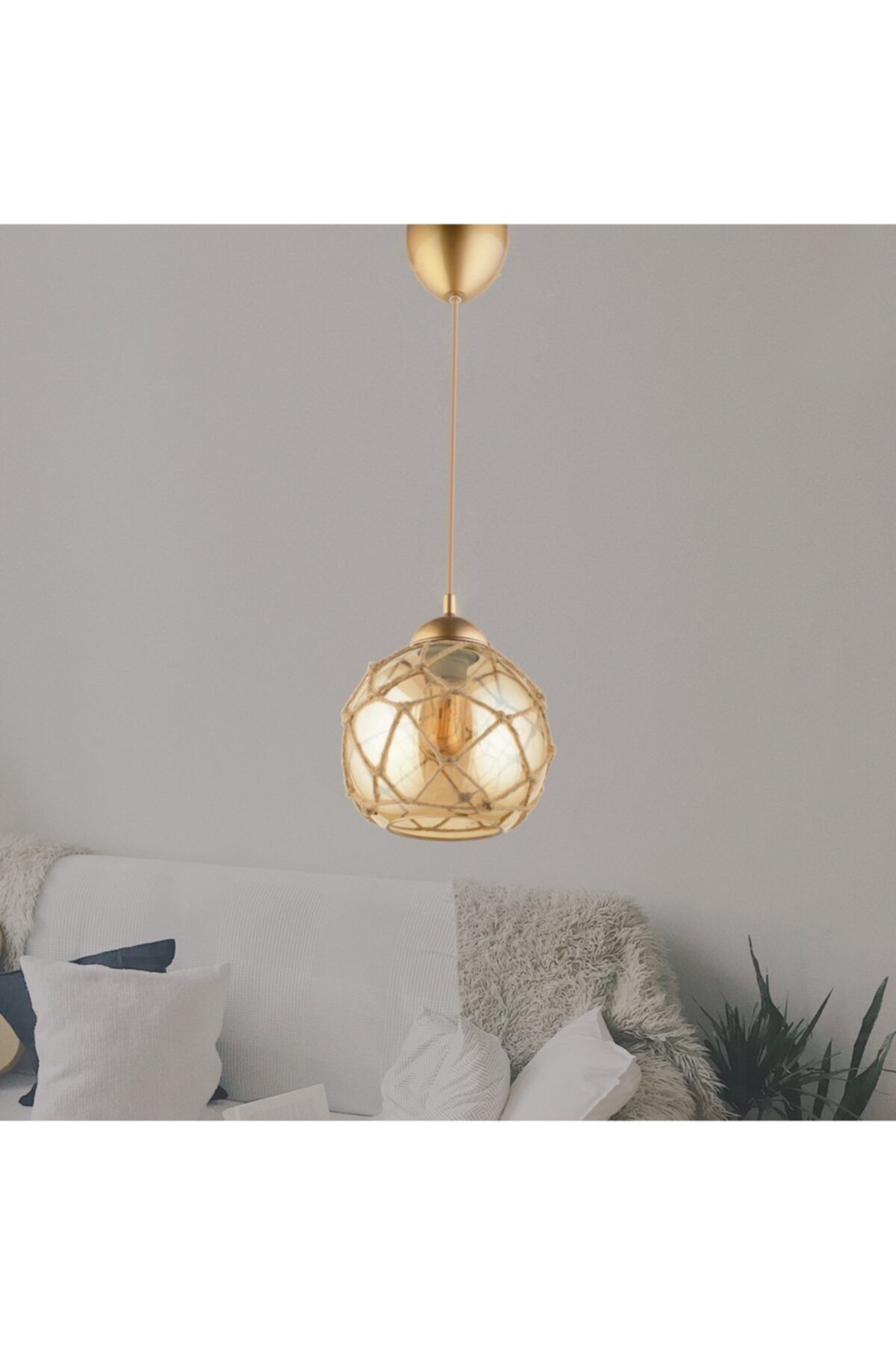 Mudulight Tekli Sarkıt Halatlı Cam ( Bal )