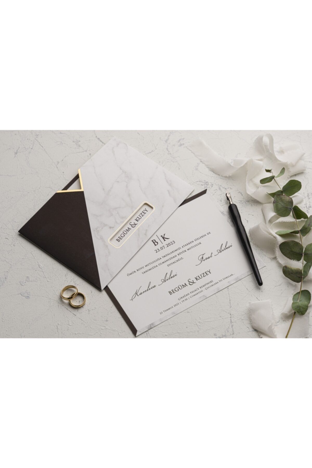 Erdem Düğün,nikah,nişan Davetiyesi 9152 ( 50 Adet )