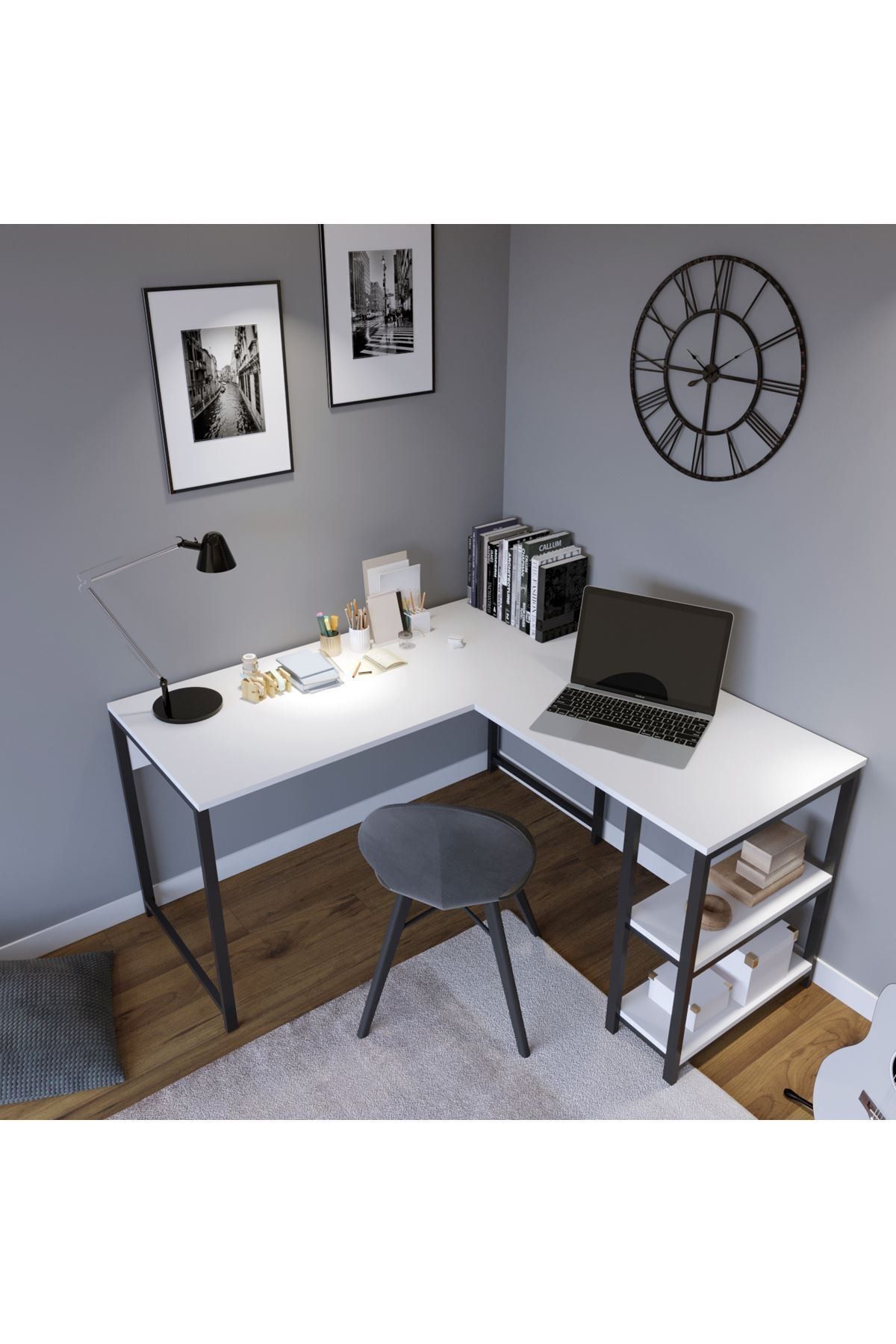 YUVAMDİZAYN Kocaeli Çalışma Masası Beyaz 140 X 72 X 60