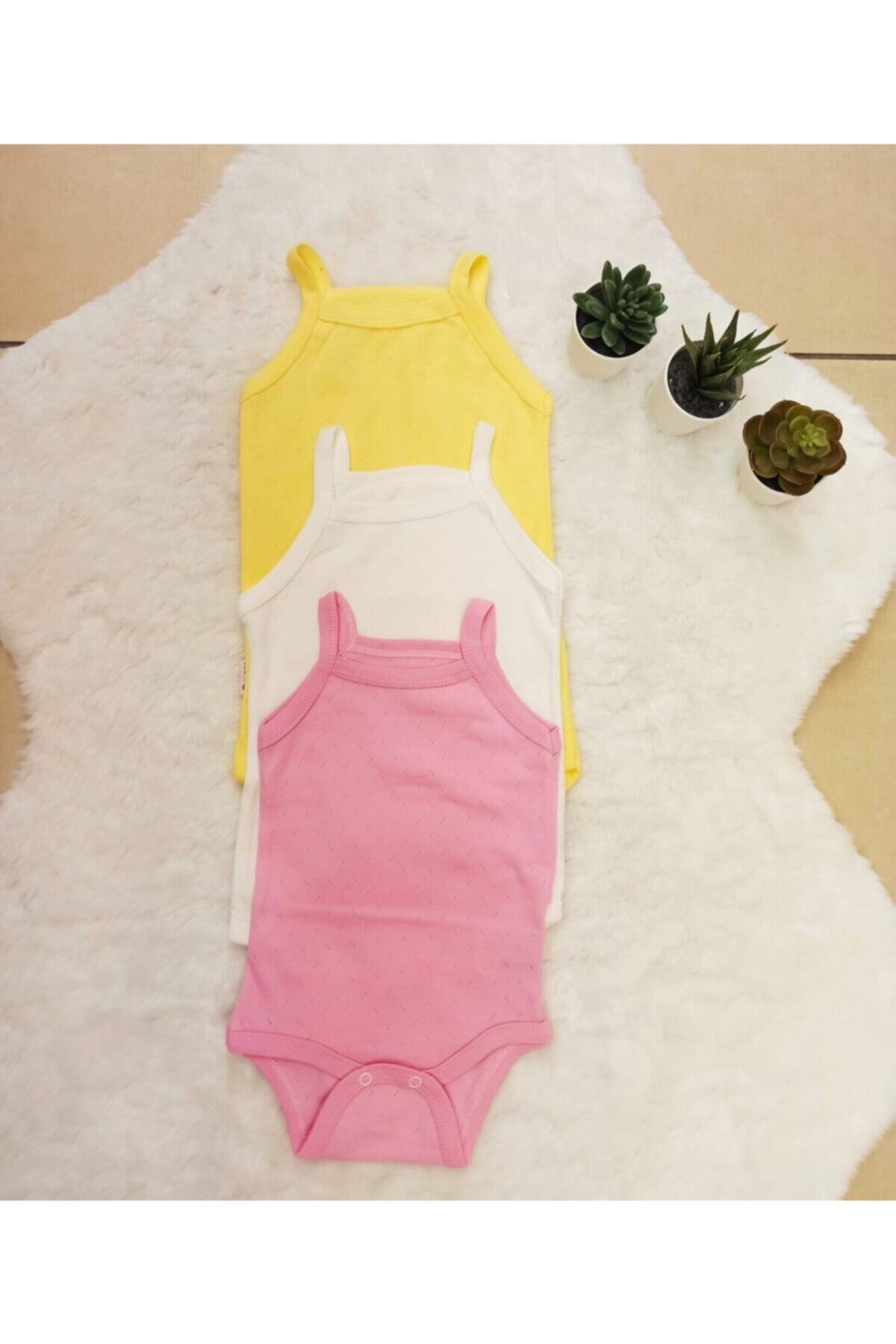 MiniKids Yeni Sezon Ip Askılı Jakarlı Klimalı 3 Adet Çıt Çıtlı Badi Zıbın