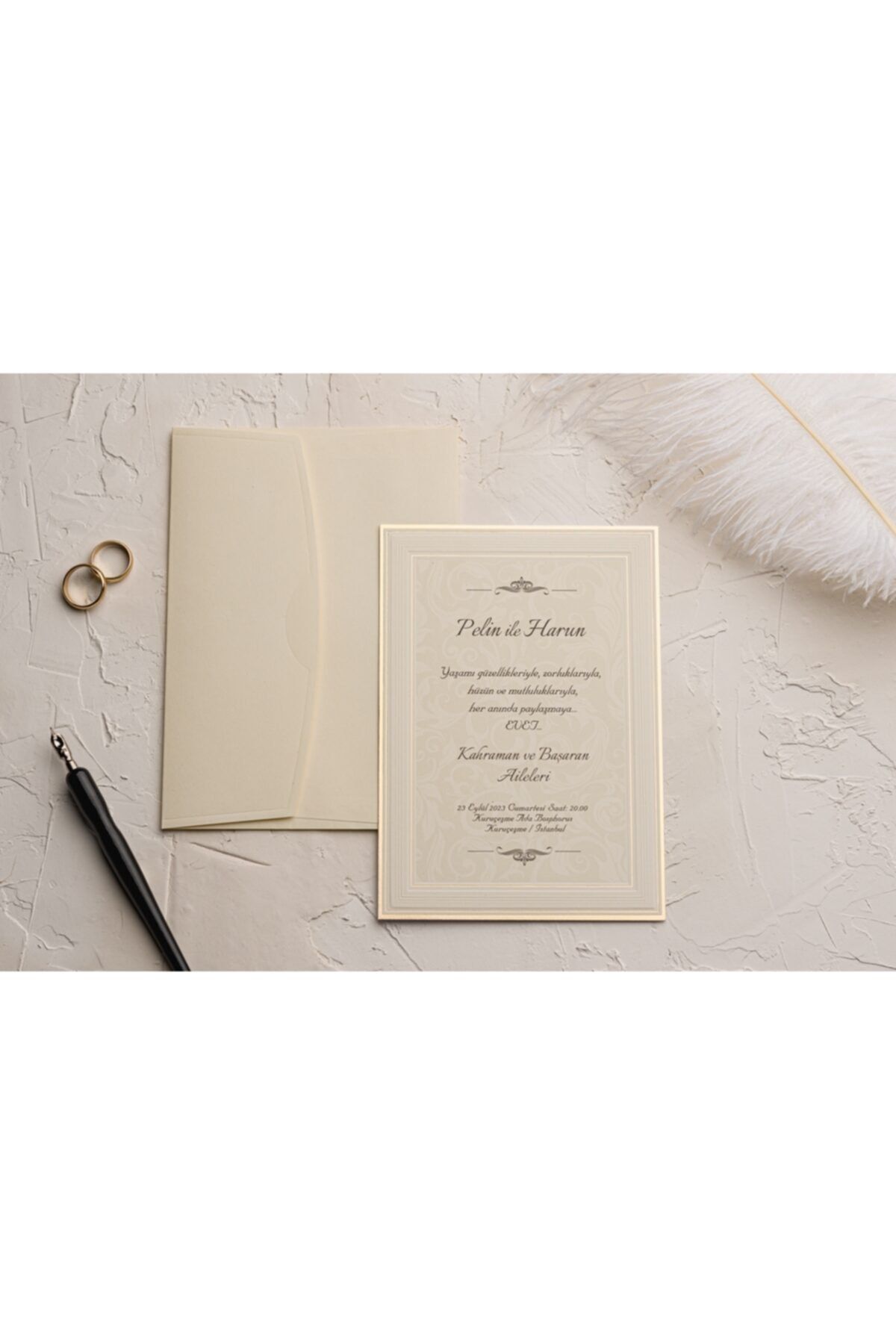 Erdem Düğün,nikah,nişan Davetiyesi 9132 ( 50 Adet )