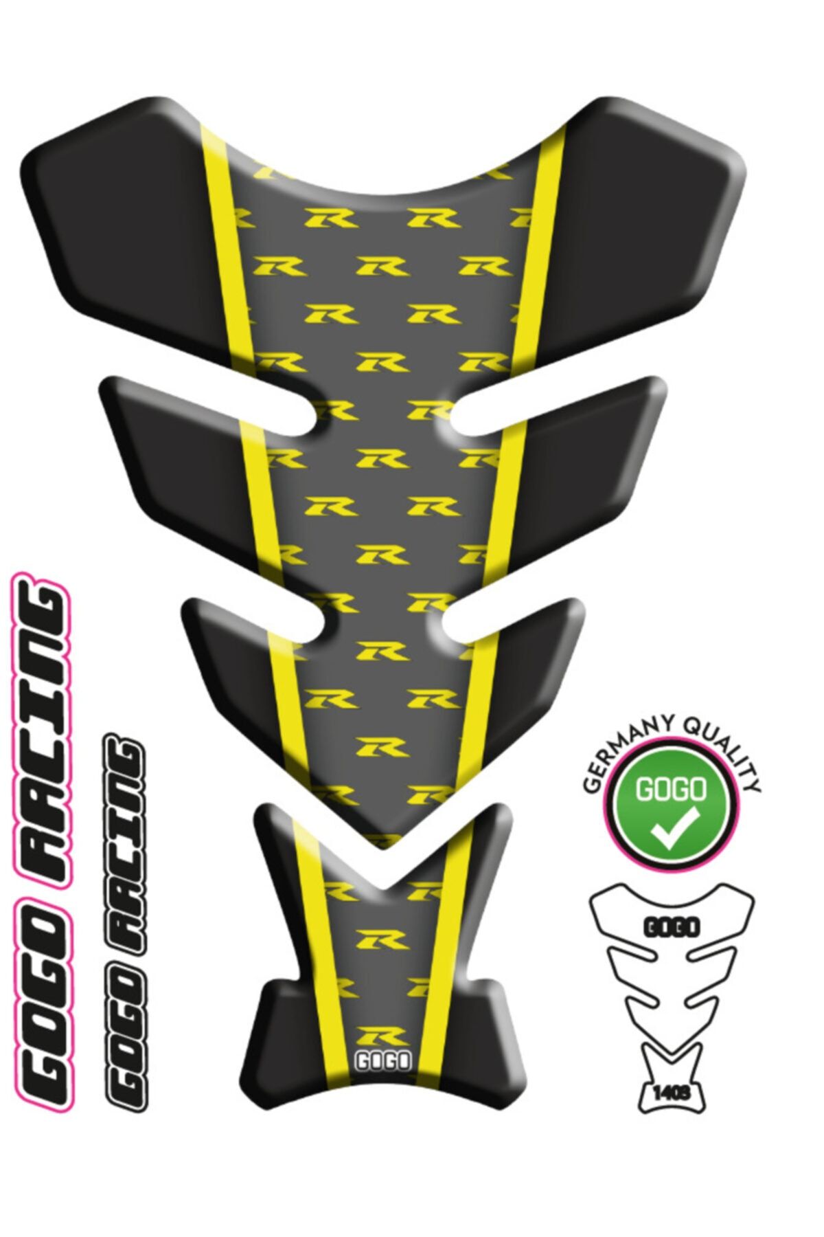 MotoExpressStore R Design Sarı Siyah Universal Tank Pad