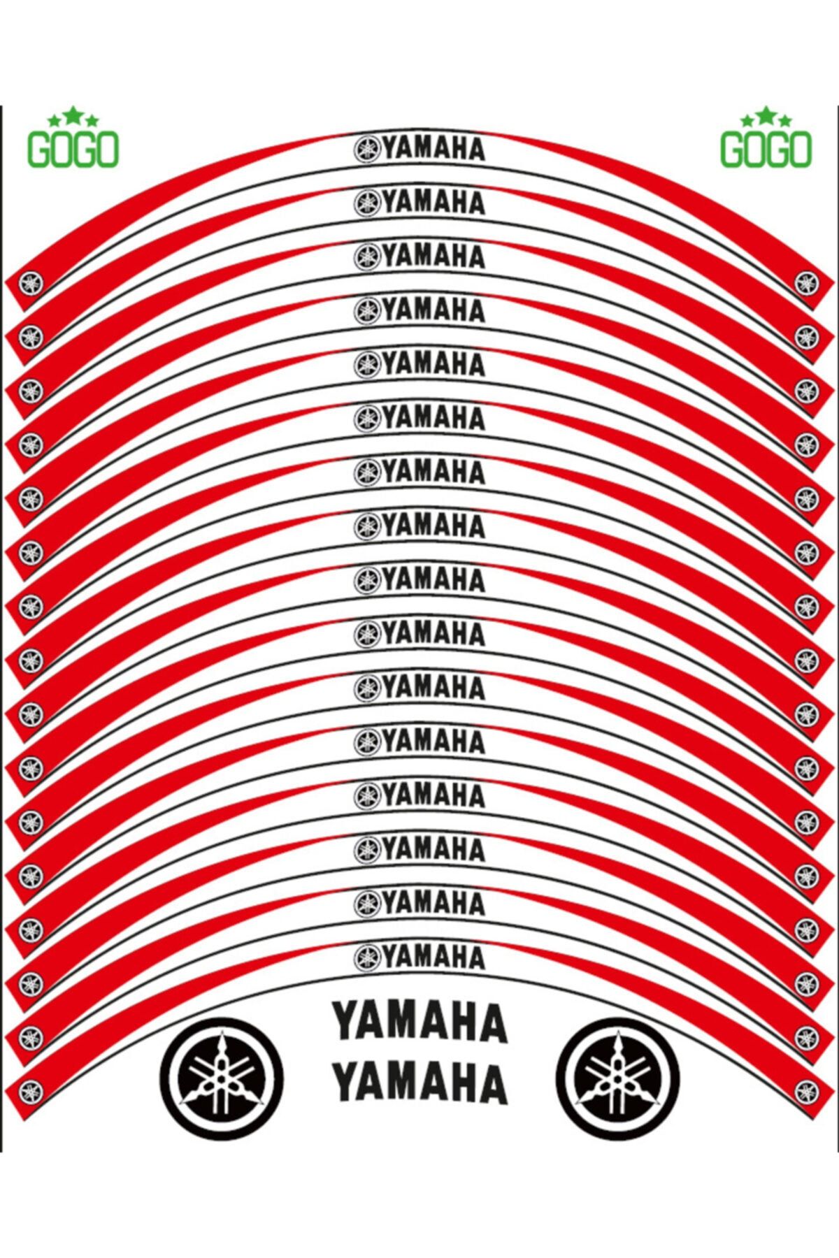 MotoExpressStore Yamaha Kırmızı Beyaz Reflektörlü Jant Şeridi