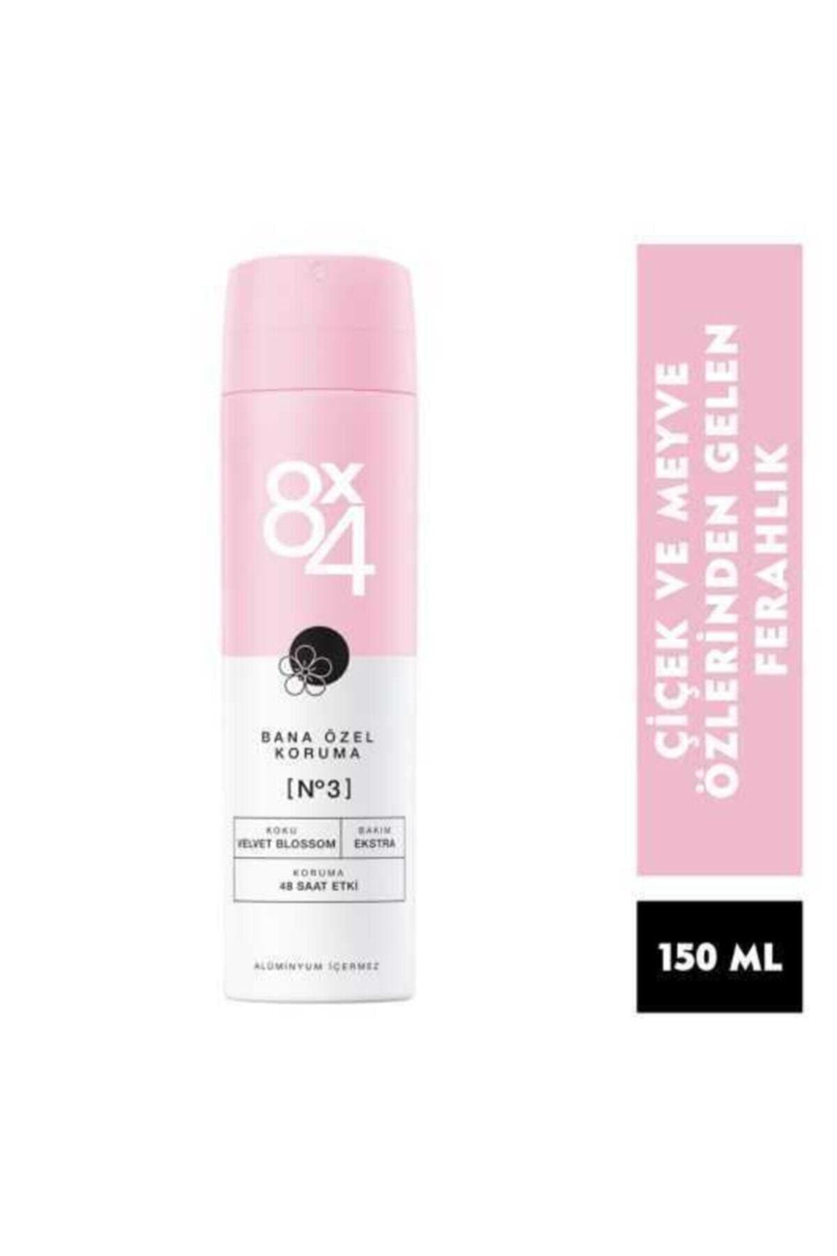 8x4 Deodorant Sprey No:3 Velvet Blossom 150 ml Kadın Bana Özel Koruma