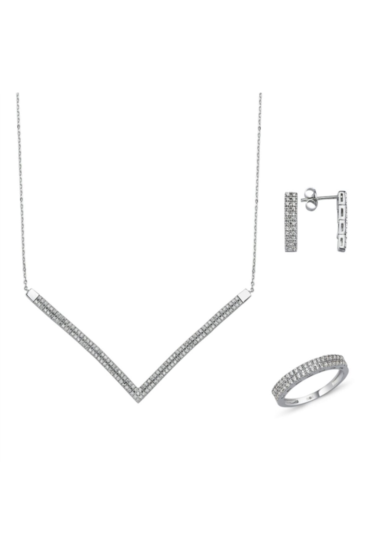 ALTINKÖŞE Kadın Beyaz Altın Mini Set