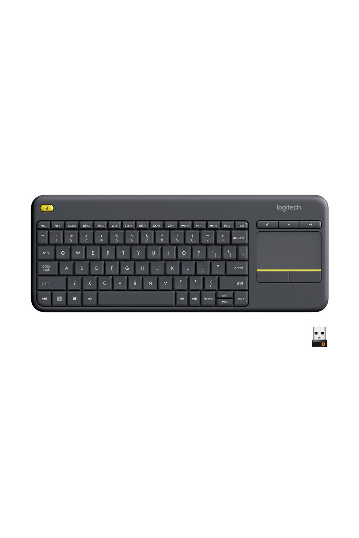 logitech K400 Plus Dokunmatik Yüzeyli USB Bağlantılı Türkçe Q TV Klavyesi  Siyah