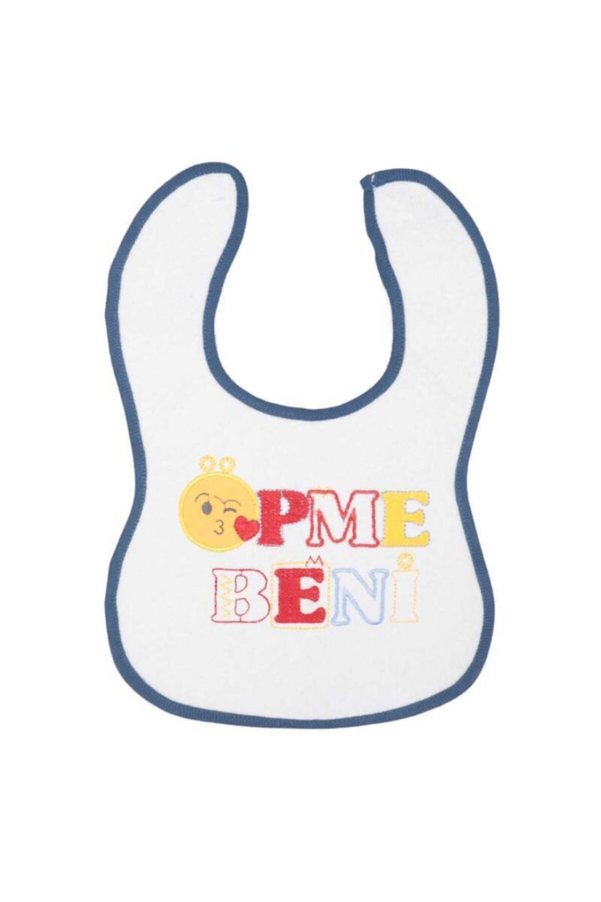 Simisso Yazı Nakışlı Mama Önlüğü 1907 Mavi