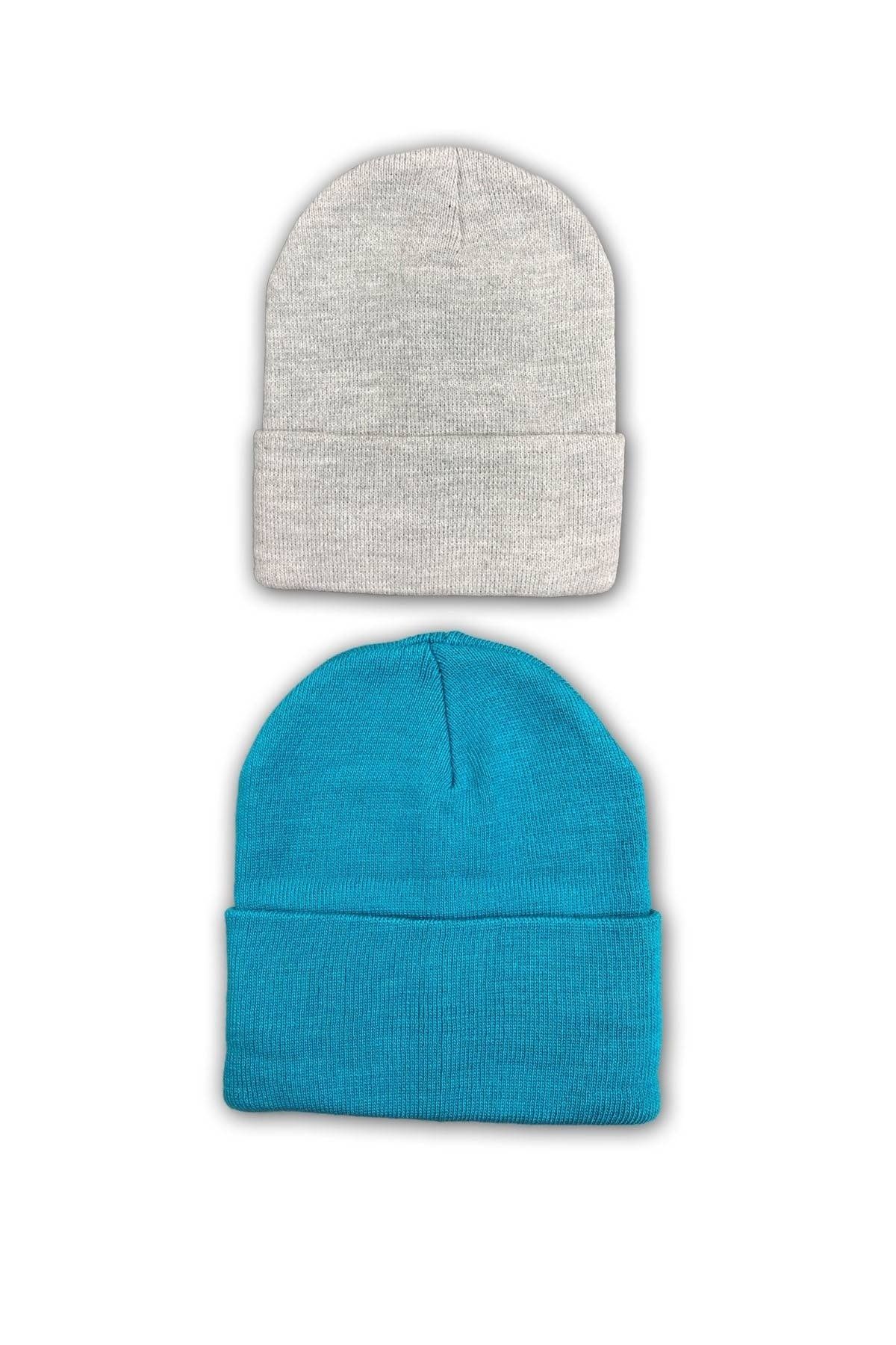 Royaleks 2 Adet Unisex Basic Düz Bere Gri Yeşil