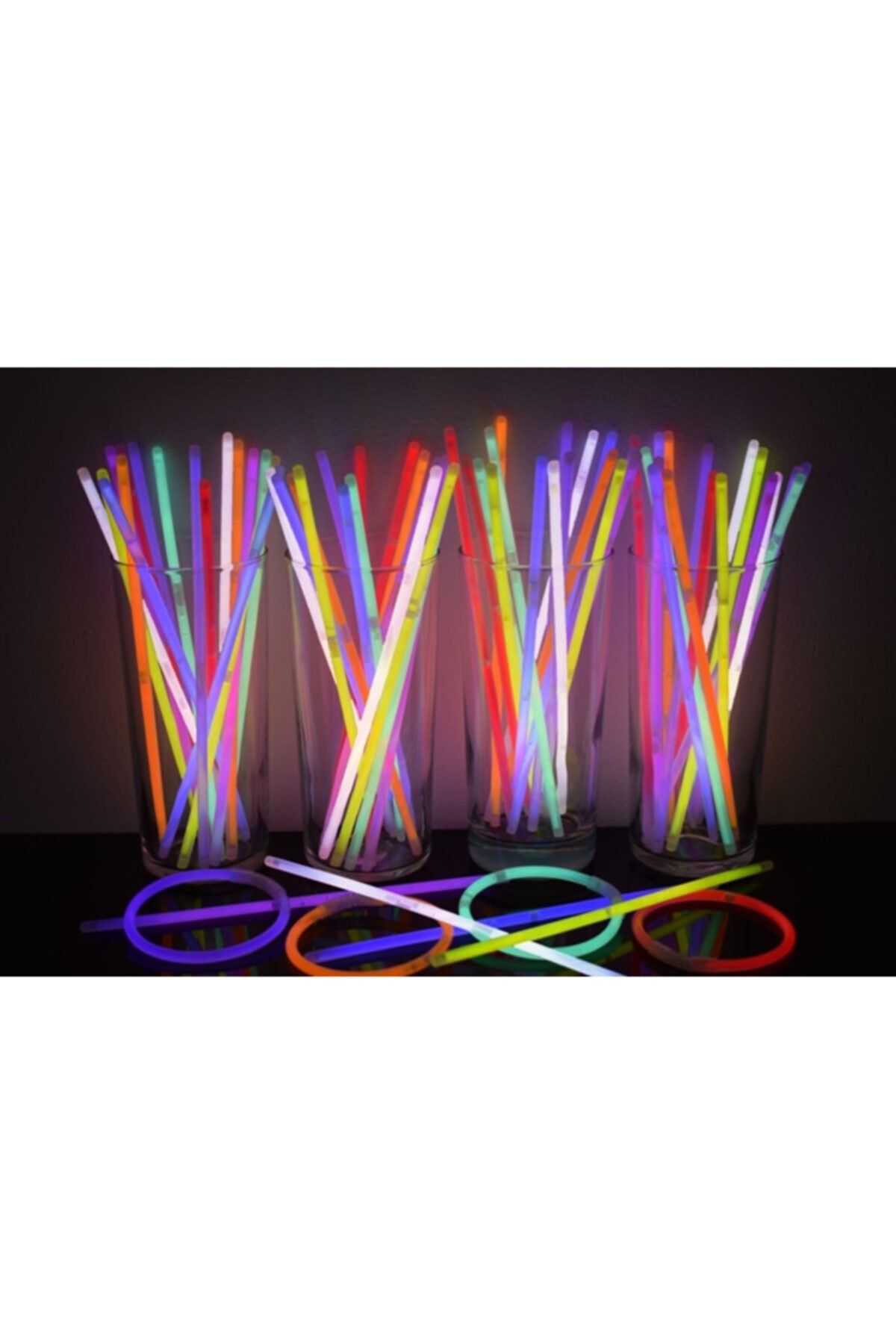 Samur Glow Stick Fosforlu Neon Bileklik 50 Adet